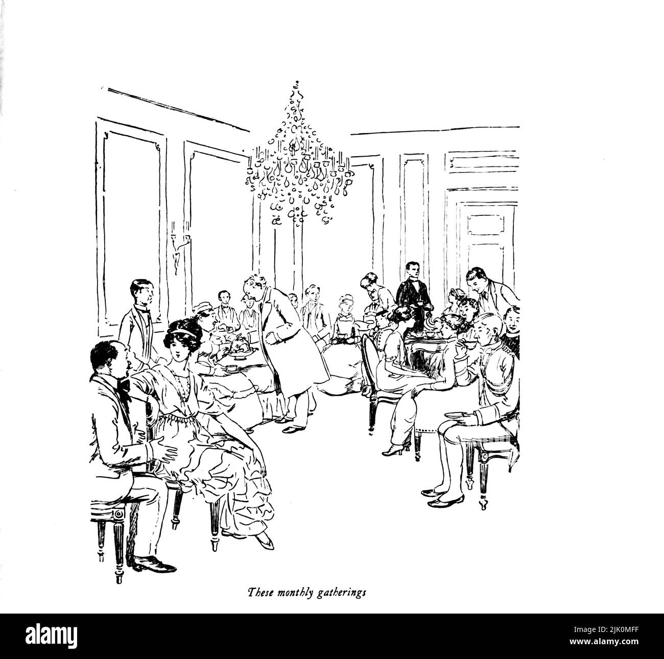 Questi incontri mensili l'Ammirabile Crichton è un comico scenico scritto nel 1902 da J. M. Barrie. Hugh Thomson RI (Coleraine, 1 giugno 1860 – Derry, 7 maggio 1920) è stato un . È conosciuto soprattutto per le sue illustrazioni a penna e inchiostro di opere di autori come Jane Austen, Charles Dickens, e J. M. Barrie. Foto Stock