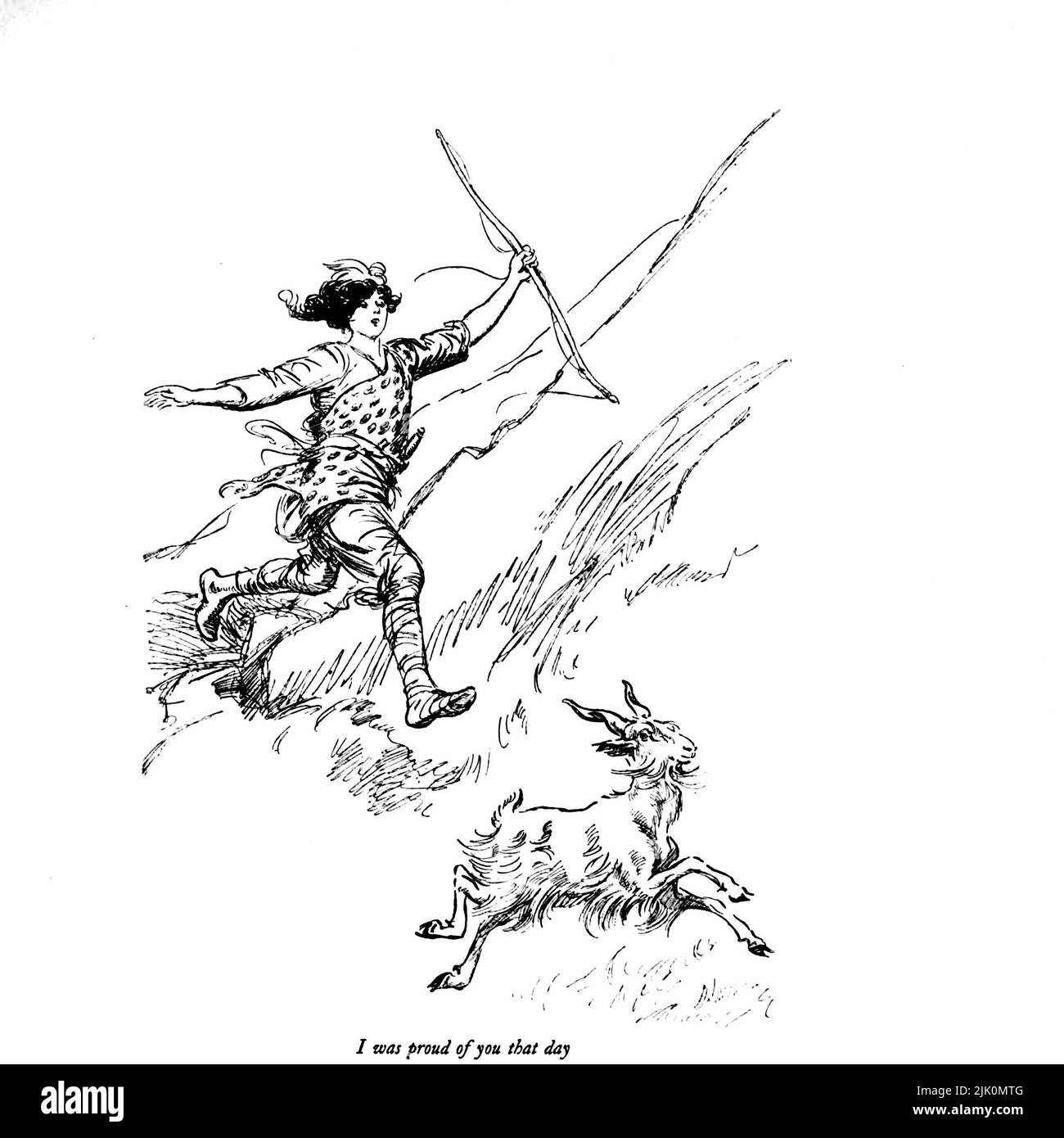 Sono stato fiero di voi quel giorno l'Ammirabile Crichton è una comica scenica scritta nel 1902 da J. M. Barrie. Hugh Thomson RI (Coleraine, 1 giugno 1860 – Derry, 7 maggio 1920) è stato un . È conosciuto soprattutto per le sue illustrazioni a penna e inchiostro di opere di autori come Jane Austen, Charles Dickens, e J. M. Barrie. Pubblicato il 1914 Londra, Hodder & Stoughton Foto Stock