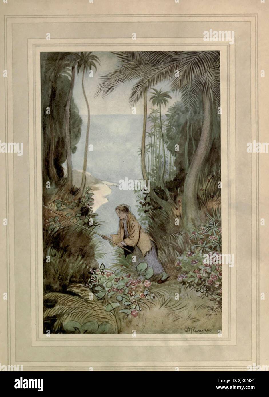 Lady Brocklehurst: Non hai vestito come questo sull'isola, mi aspetto. A proposito, come hai vestito? Agatha: Non così bene, naturalmente, ma abbastanza la stessa idea (atto III la Casa felice) l'ammirabile Crichton è un comico scenico scritto nel 1902 da J. M. Barrie. Hugh Thomson RI (Coleraine, 1 giugno 1860 – Derry, 7 maggio 1920) è stato un . È conosciuto soprattutto per le sue illustrazioni a penna e inchiostro di opere di autori come Jane Austen, Charles Dickens, e J. M. Barrie. Pubblicato il 1914 Londra, Hodder & Stoughton Foto Stock