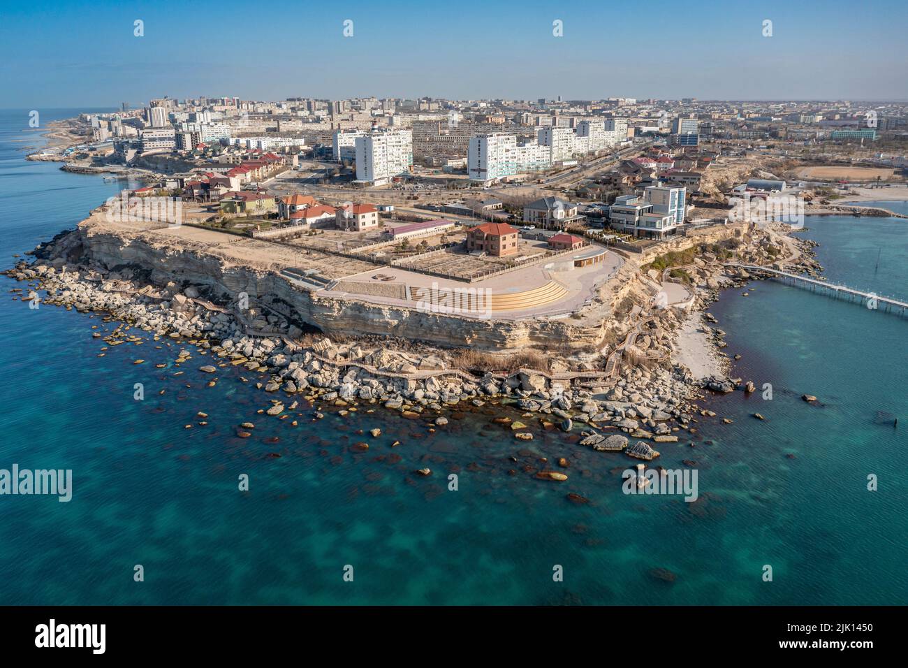 Antenna di Aktau, Mar Caspio, Kazakistan, Asia centrale, Asia Foto Stock