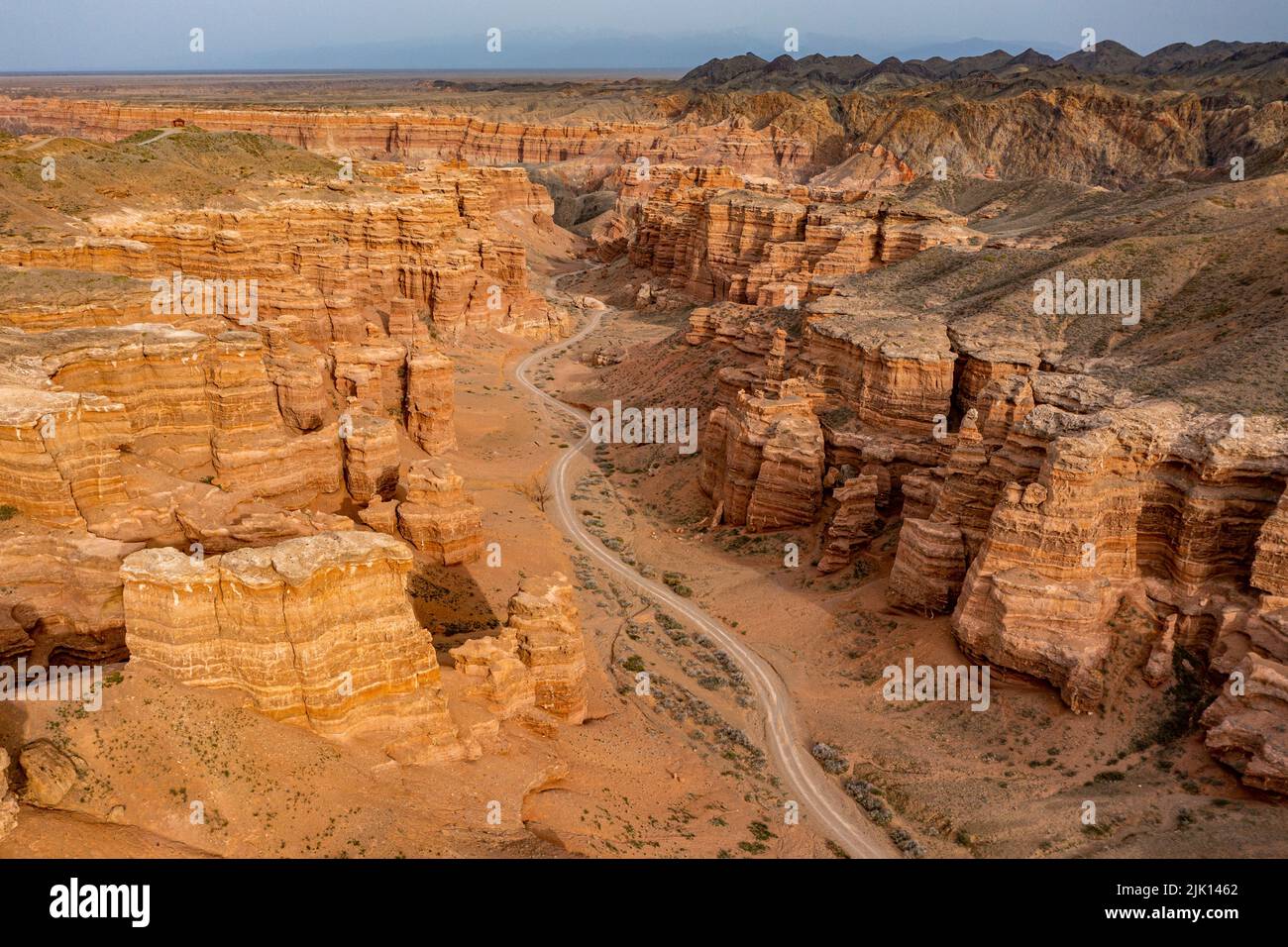 Antenna del canyon di Charyn, montagne di Tian Shan, Kazakhstan, Asia centrale, Asia Foto Stock