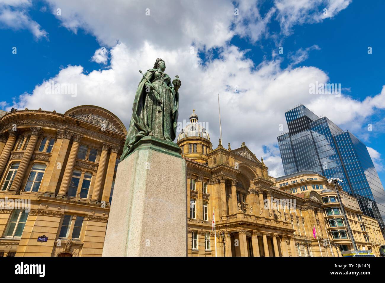 Statua della Regina Vittoria, Council House, Victoria Square, Birmingham, Inghilterra, Regno Unito, Europa Foto Stock