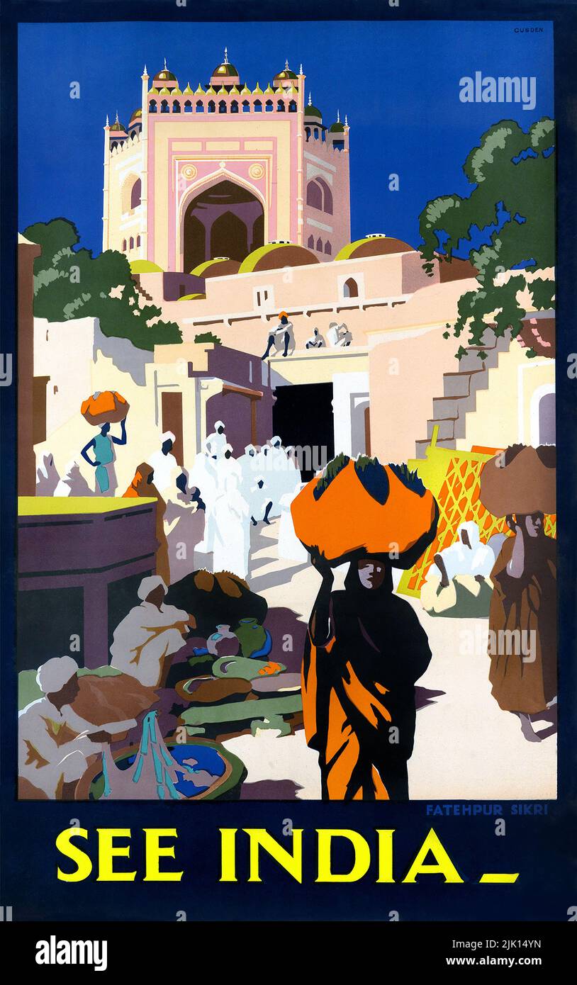 VEDI INDIA / FATEHPUR SIKRI. (La Città della Vittoria) di Leonard Cusden circa 1928-1938) Foto Stock