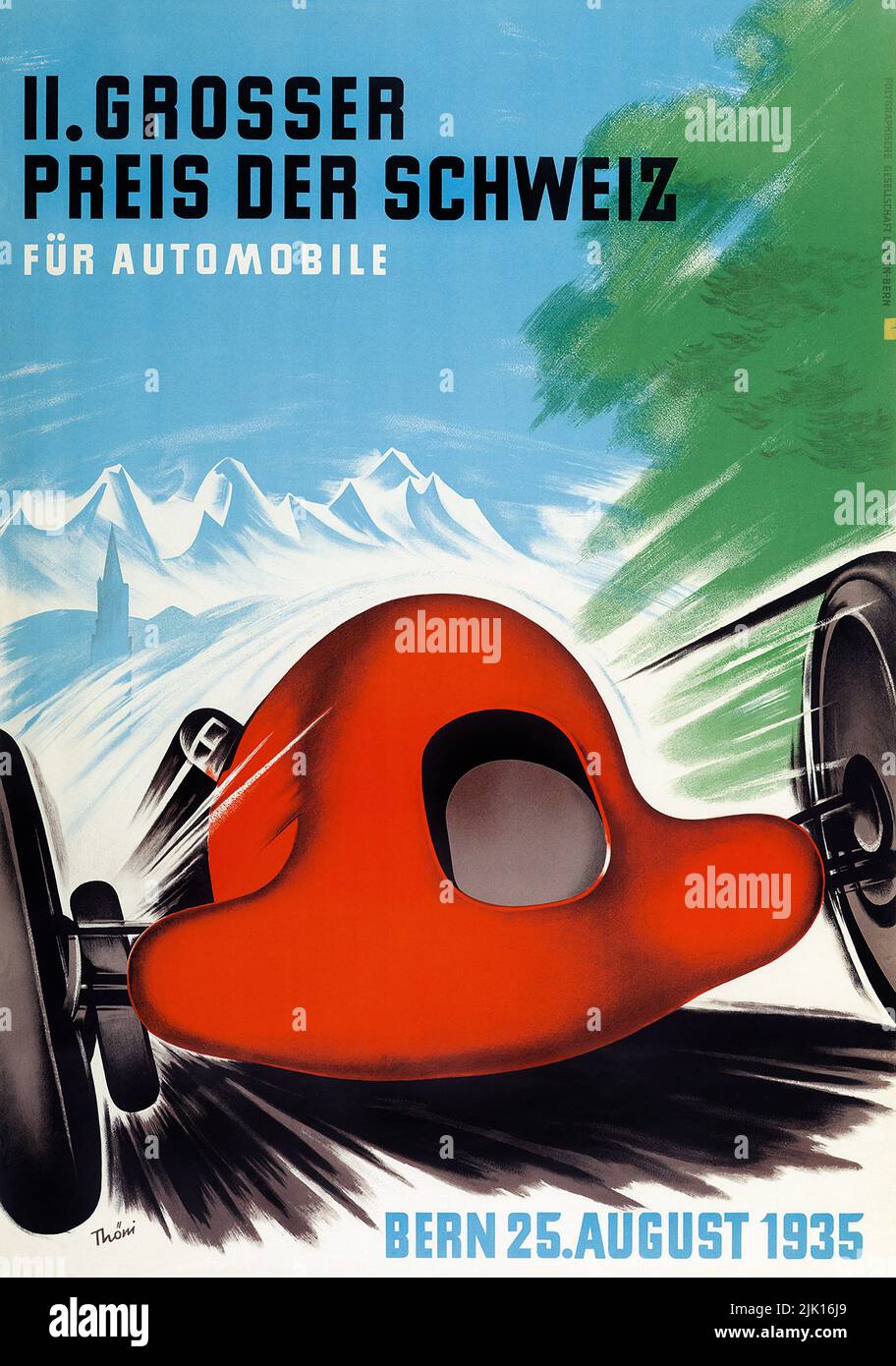 Poster di gara d'epoca 1931 - Gran Premio di Svizzera ( großer preis der schweiz ) Foto Stock