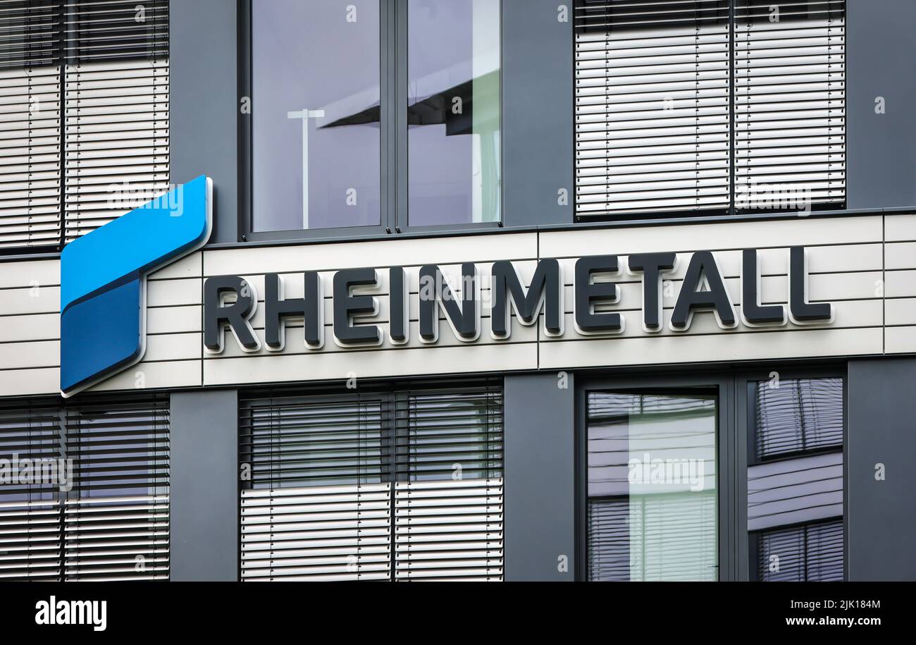 Duesseldorf, Renania settentrionale-Vestfalia, Germania - RHEINMETALL, sede del gruppo armamenti e fornitore di automobili con sede a Duesseldorf. Foto Stock