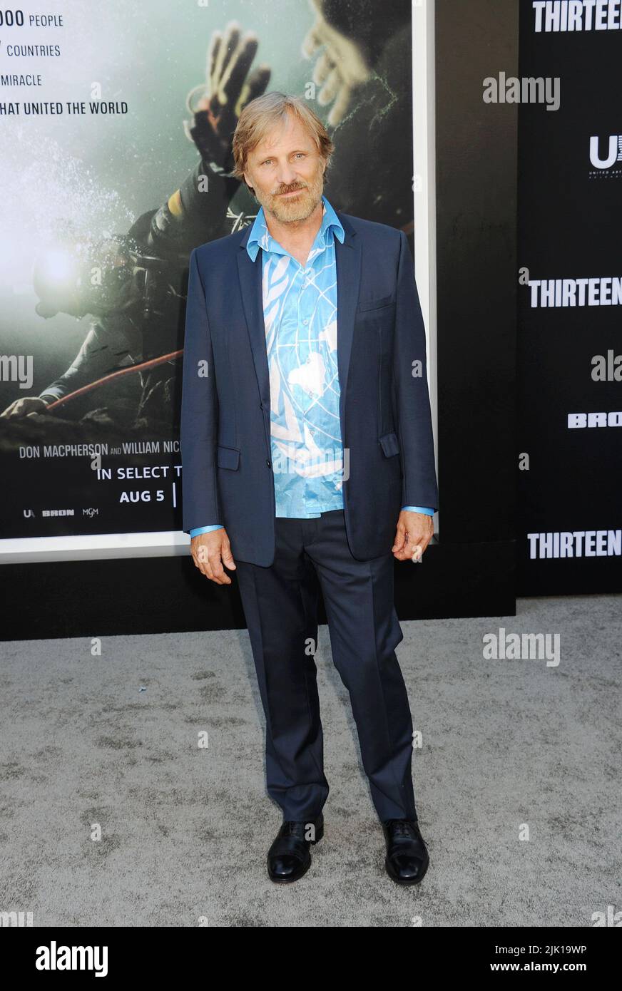 LOS ANGELES, CA - 28 LUGLIO: Viggo Mortensen partecipa alla prima di prime Video's 'Thirteen Lives' al Westwood Village Theatre il 28 luglio 2022 a Los Foto Stock