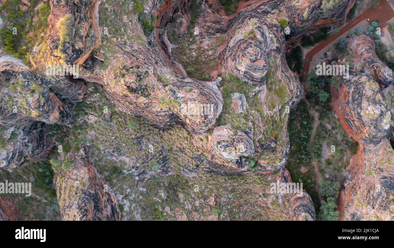 Immagine aerea di Hidden Valley, Mirima National Park, Kununurra, Australia Occidentale Foto Stock