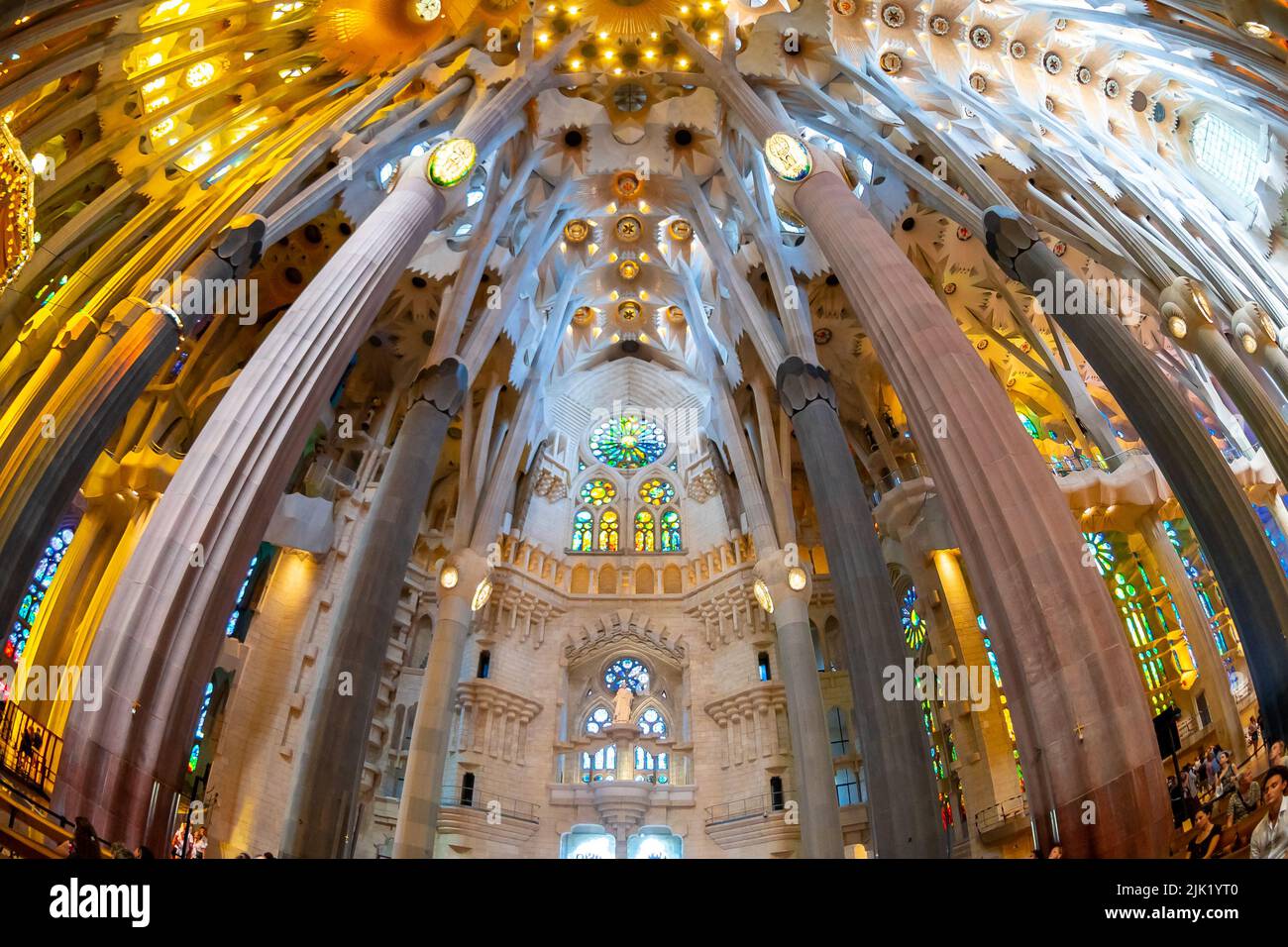 Cattedrale la Sagrada Familia a Barcellona, Spagna Foto Stock