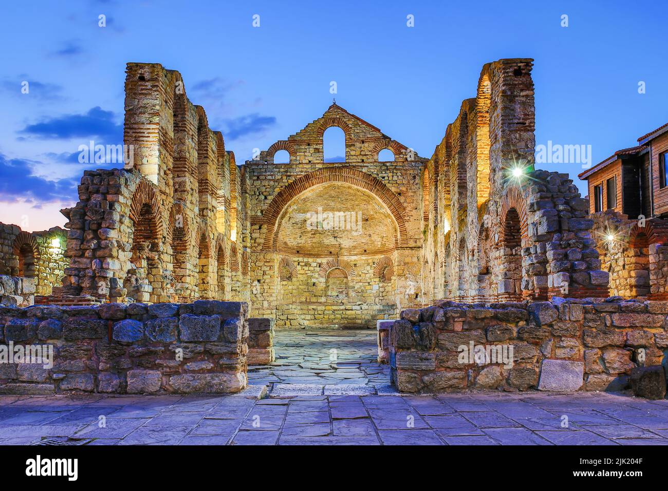 Nessebar (Nessebar), Bulgaria. L'antica città di Nessebar, Chiesa di Santa Sofia. Costa del Mar Nero. Foto Stock
