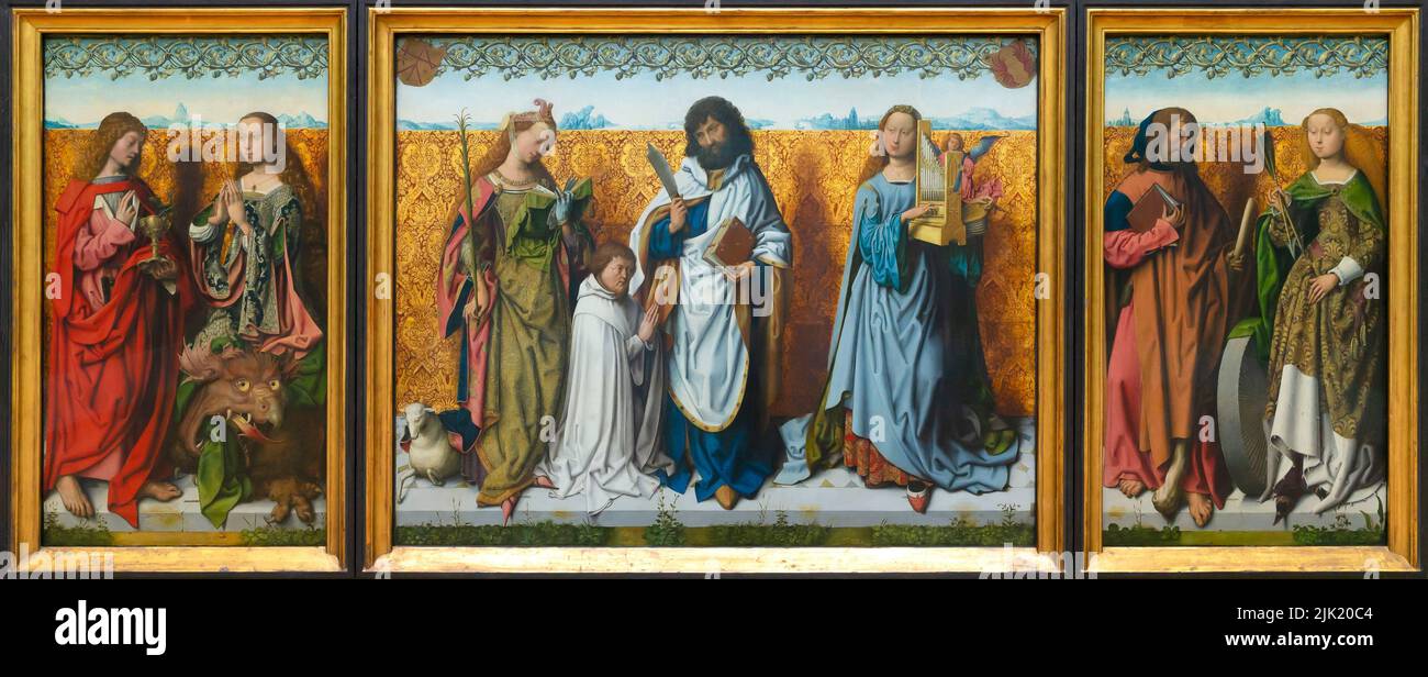 Pala d'altare di San Bartolomeo, Maestro della pala d'altare di San Bartolomeo, circa 1500, Alte Pinakothek, Monaco di Baviera, Germania, Europa Foto Stock