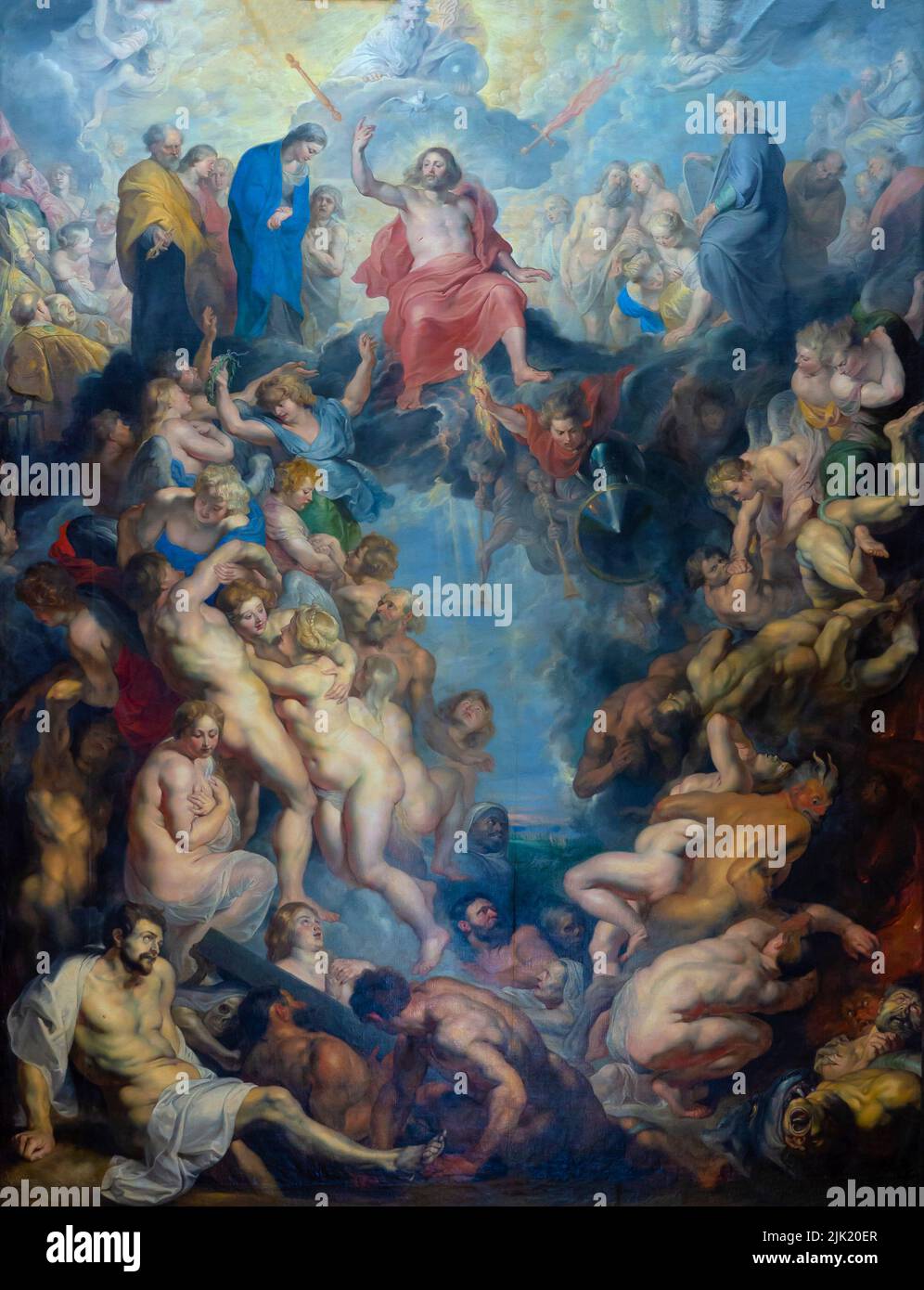 Il Grande Giudizio universale, Peter Paul Rubens, circa 1617, Alte Pinakothek, Monaco, Germania, Europa Foto Stock