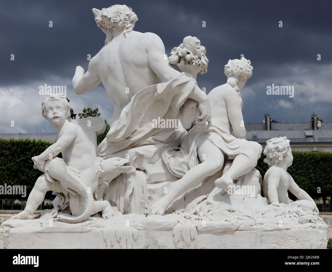 Gruppo di statue chiamato la Loire et le Loiret al giardino Tuileries Foto Stock