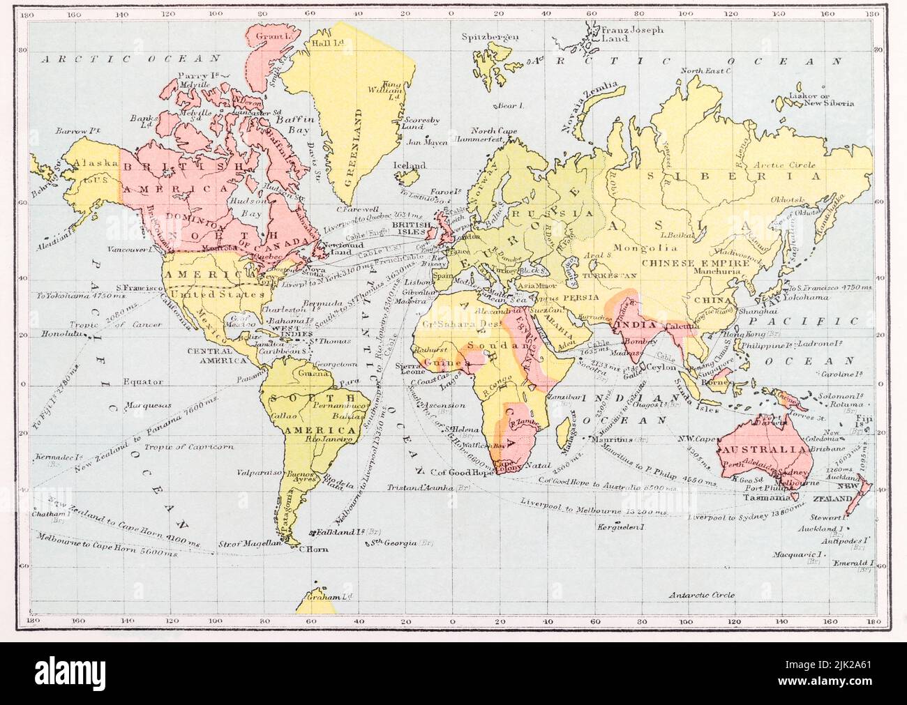 Spiffing Prints Mappa Dell'Impero Britannico Mappa Della Federazione Imperiale Del Mondo 1886 – Tela Da Parete – Arte Decorativa Per La Casa – Stampa Giclée – Piccolo - Foto 5