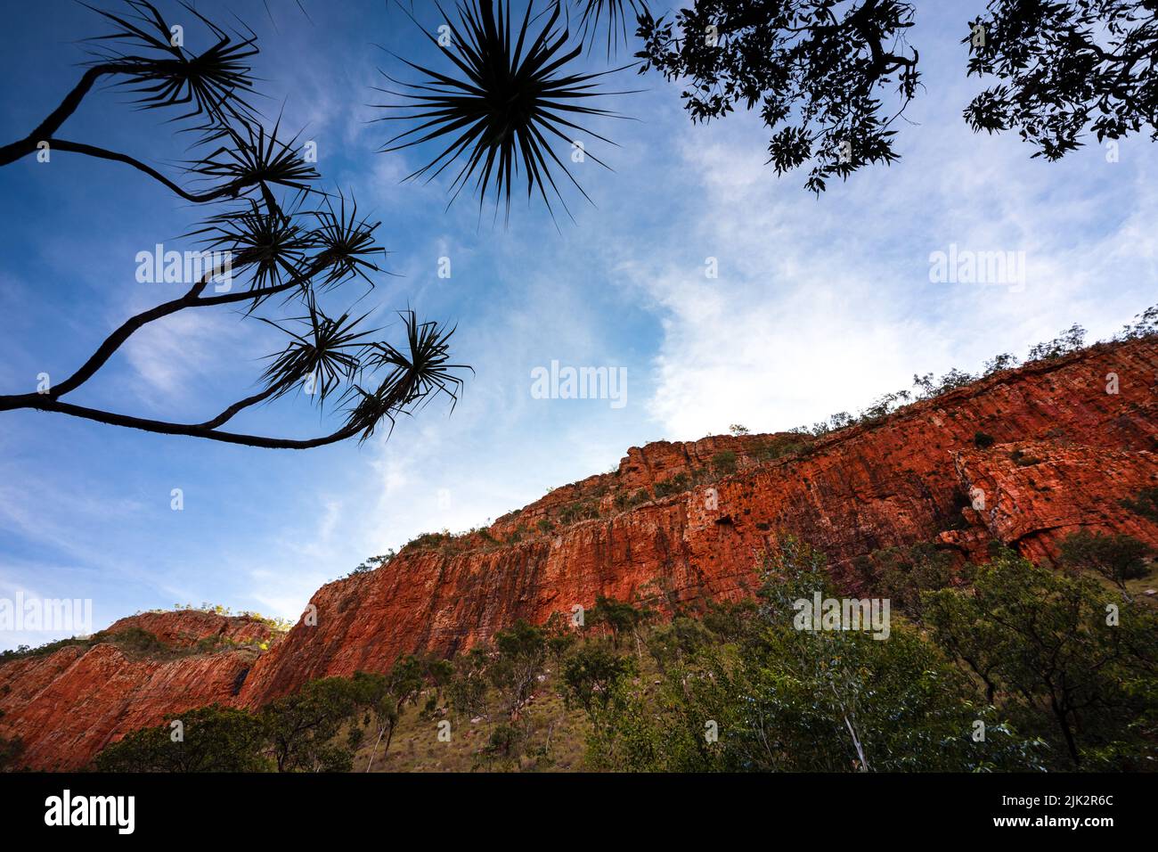 Scogliera di El Questro, sulla strada per la splendida Emma Gorge a Kimberley, Australia Occidentale Foto Stock