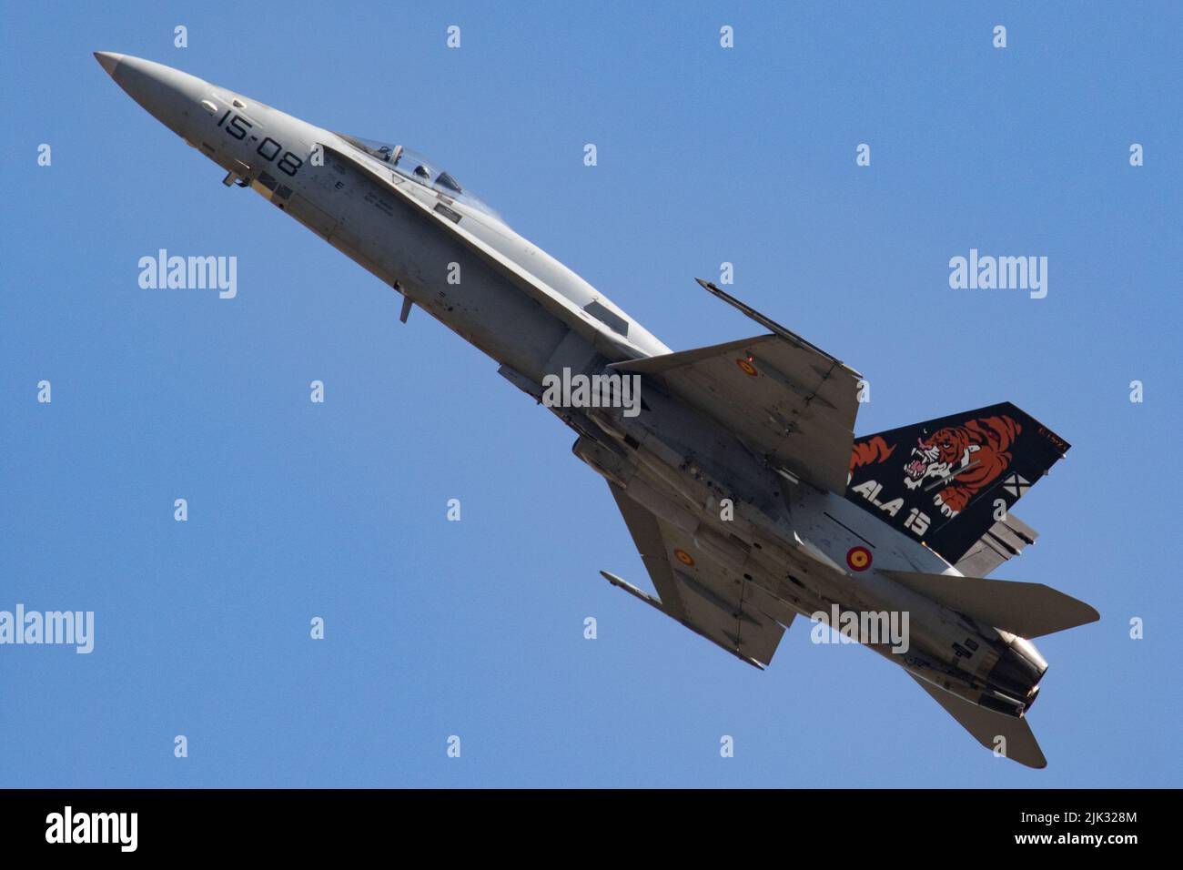 Spanish Air Force McDonnell Douglas EF-18A Hornet al RAF Fairford, Royal International Aircraft Tattoo 2022. Foto Stock