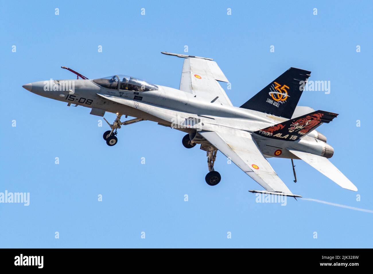 Spanish Air Force McDonnell Douglas EF-18A Hornet al RAF Fairford, Royal International Aircraft Tattoo 2022. Foto Stock