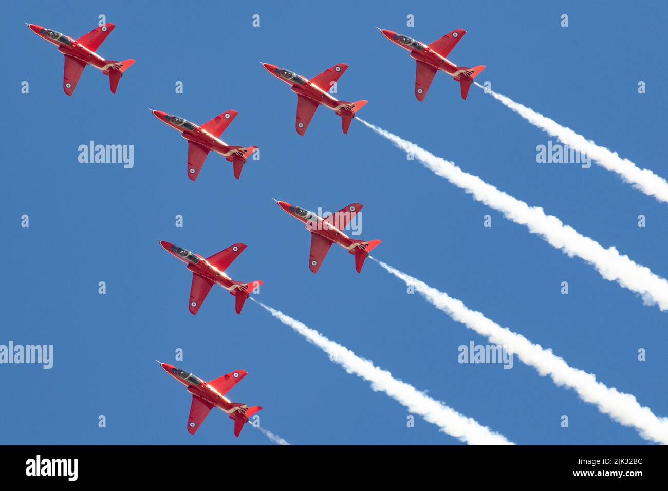 Le frecce rosse che appaiono al RAF Fairford RIAT 2022. Foto Stock