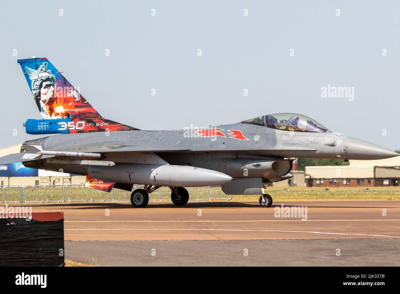 Belga Air Force General Dynamics F-16AM Fighting Falcon al RIAT 2022. Foto Stock