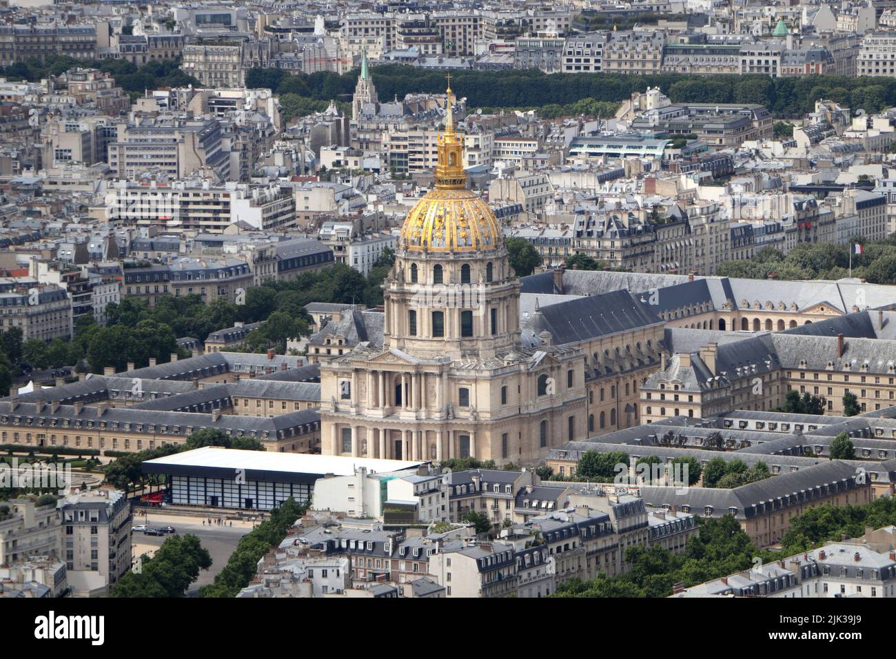 Veduta aerea di Parigi con Les Invalides nel centro Foto Stock