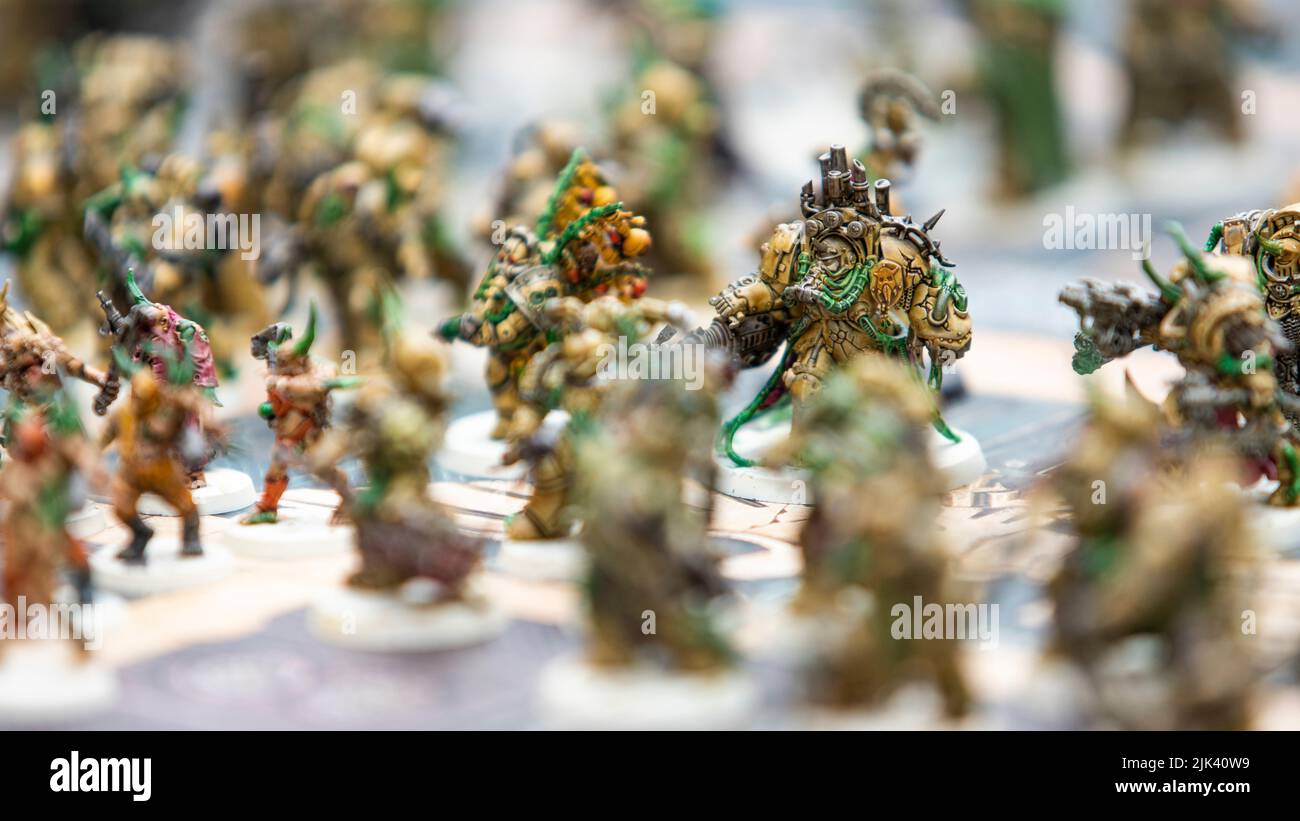 Chaos Space Marines Death Guard Painted Warhammer Figures Games Workshop © Clarissa Debenham / Alamy Foto Stock