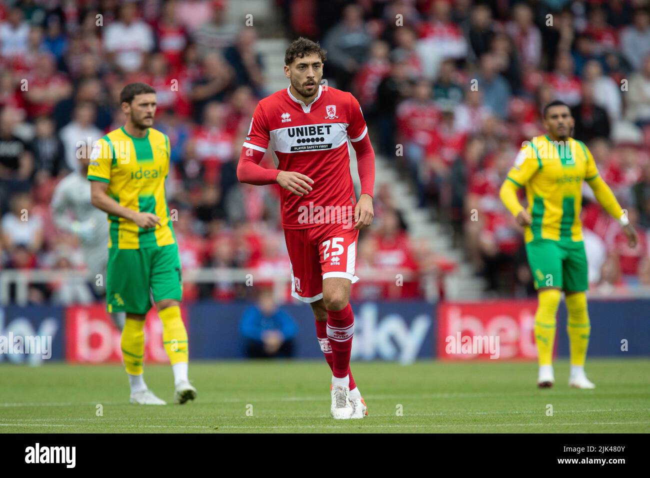 Matt Crooks #25 di Middlesbrough durante il gioco Foto Stock