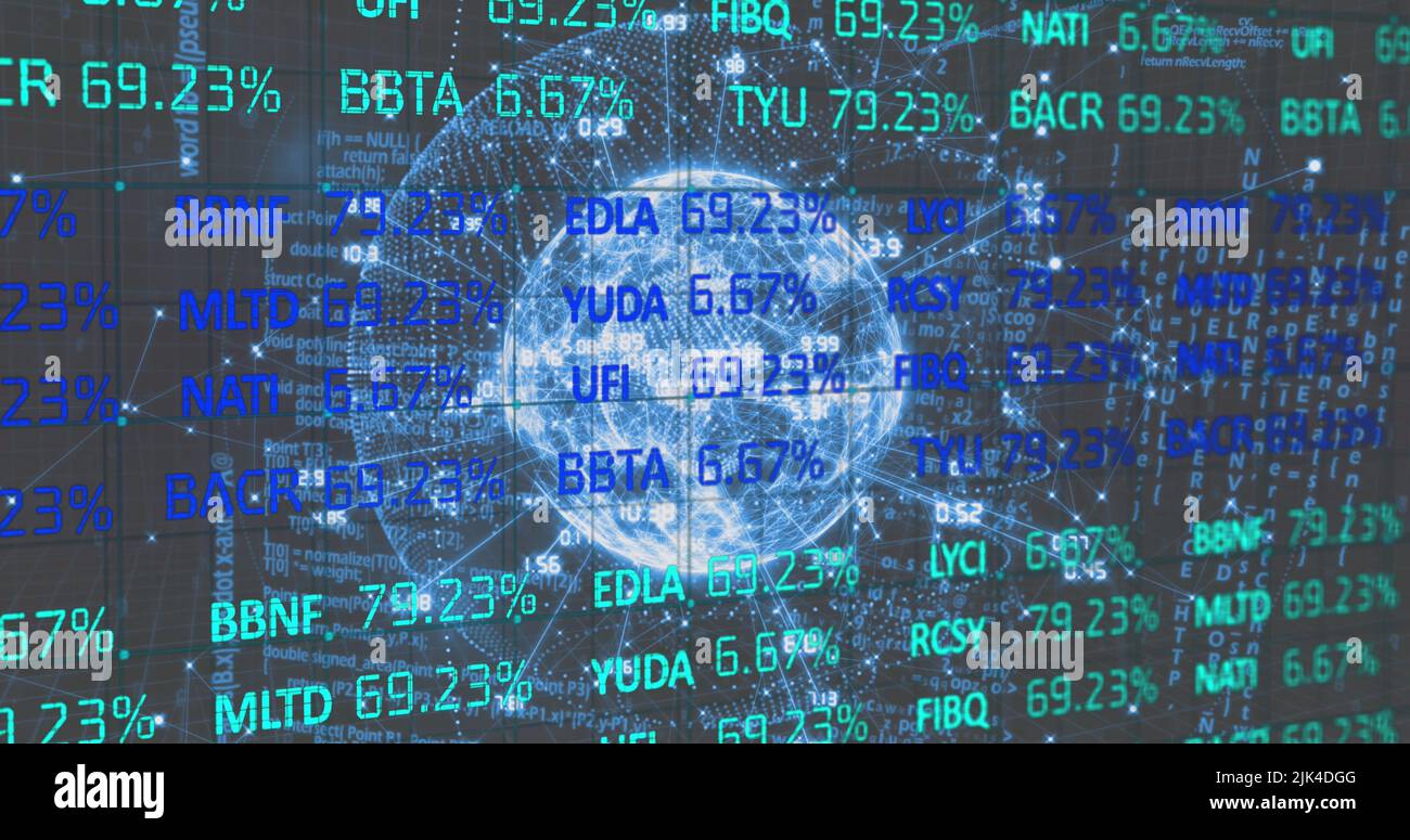 Immagine dell'elaborazione dei dati in tutto il mondo Foto Stock