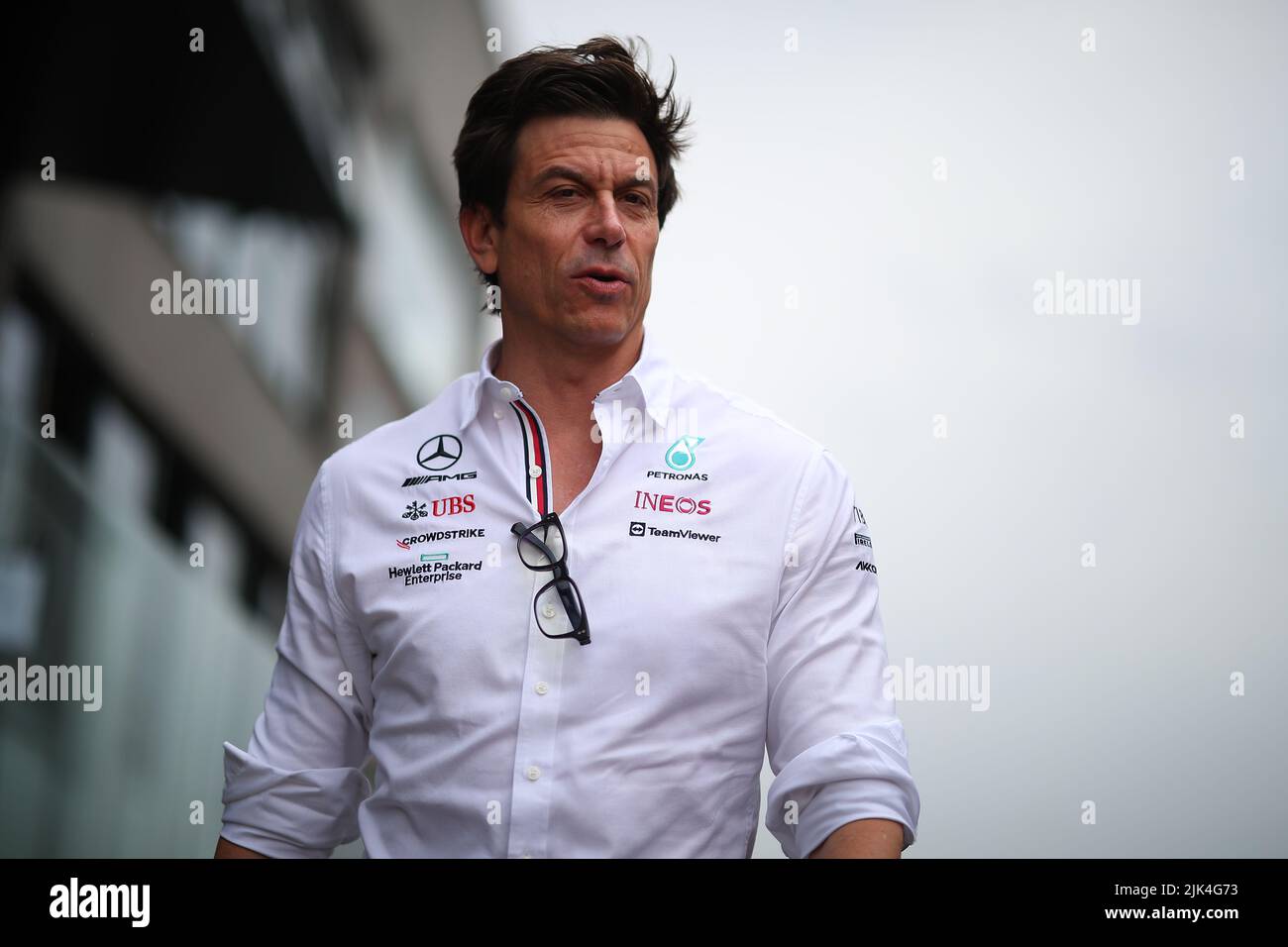 Toto Wolff Direttore esecutivo del Team Mercedes AMG F1 durante il GP di Ungheria, 28-31 luglio 2022 all'Hungaroring, campionato del mondo di Formula 1 2022. Foto Stock