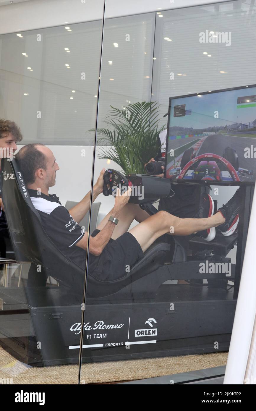 MOGYOROD, BUDAPEST, Ungheria. 30th luglio 2022. Simulatore con #88, Robert Kubica, POL, Alfa Romeo Racing Team F1, Credit: SPP Sport Press Photo. /Alamy Live News Foto Stock