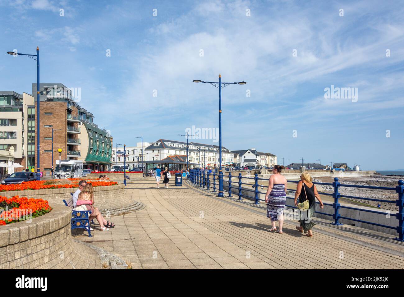 Beach Promenade, Esplanade, Porthcawl, Bridgend County Borough (Pen-y-bont), Galles (Cymru), Regno Unito Foto Stock