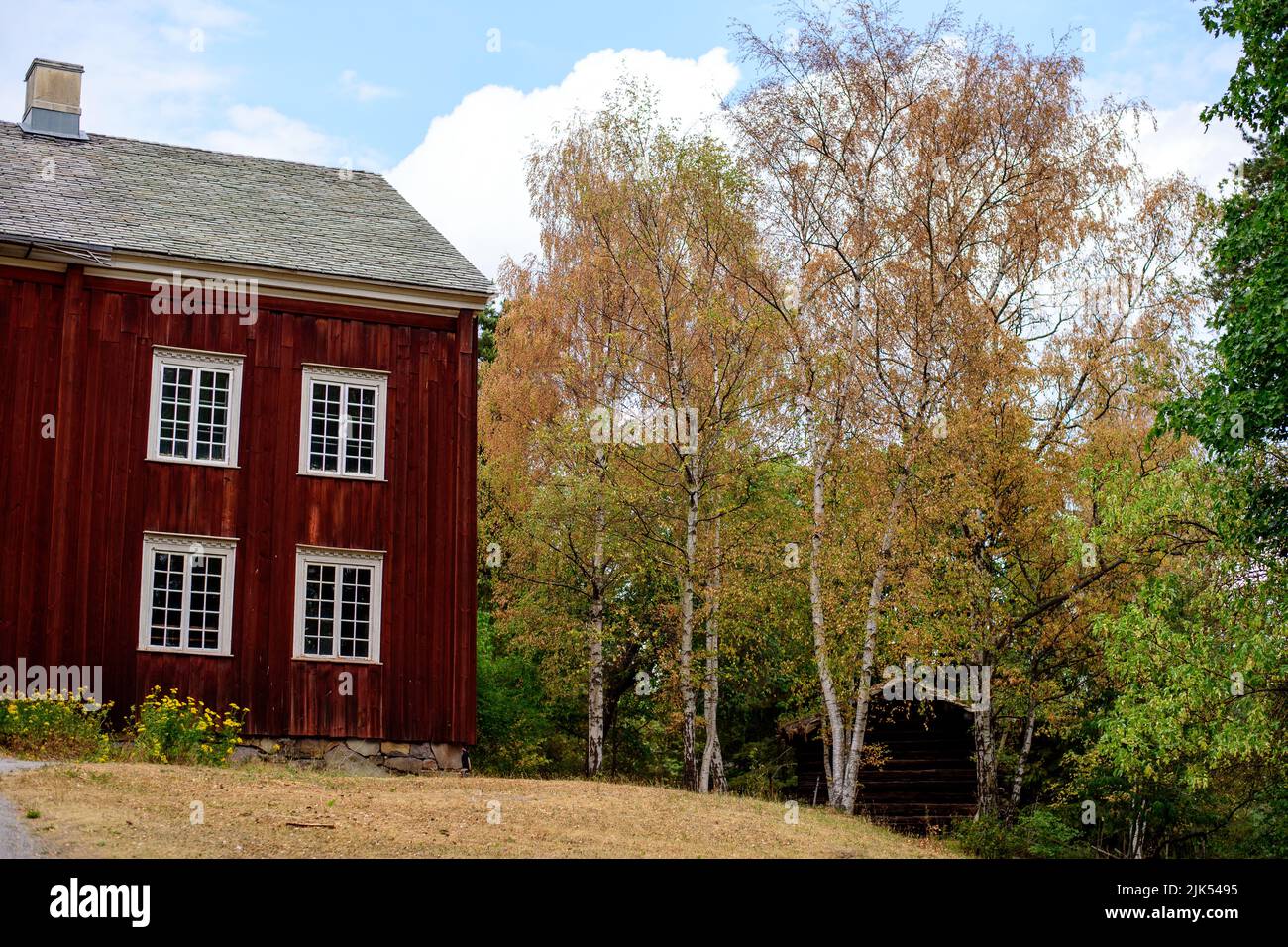 Parco Skansen a Stoccolma, antica fattoria svedese Foto Stock