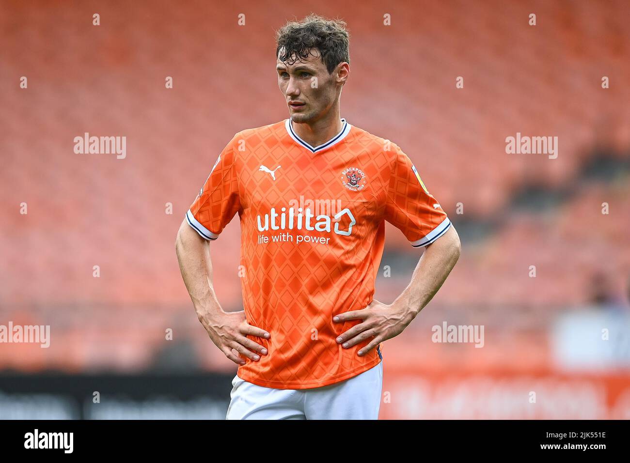 Matty Virtue #17 di Blackpool durante il gioco in, il 7/30/2022. (Foto di Craig Thomas/News Images/Sipa USA) Credit: Sipa USA/Alamy Live News Foto Stock