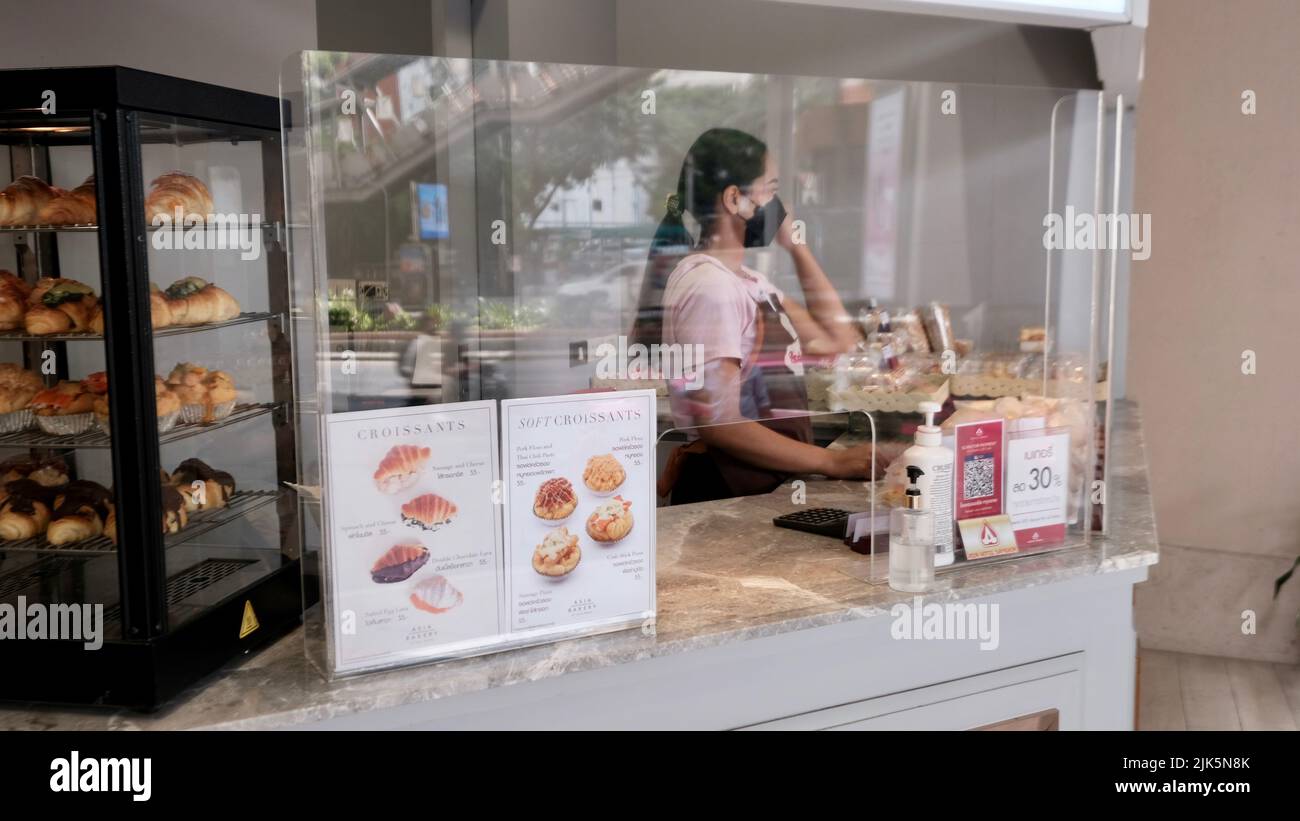 Coffee Shop Bakery Asia Hotel Bangkok Phaya Thai Road, Thanon Phetchaburi, Ratchathewi, Bangkok Thailandia Foto Stock