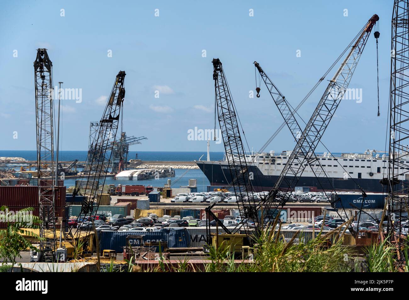 Beirut Port Explosion Blast Site - Agosto 2022 Foto Stock