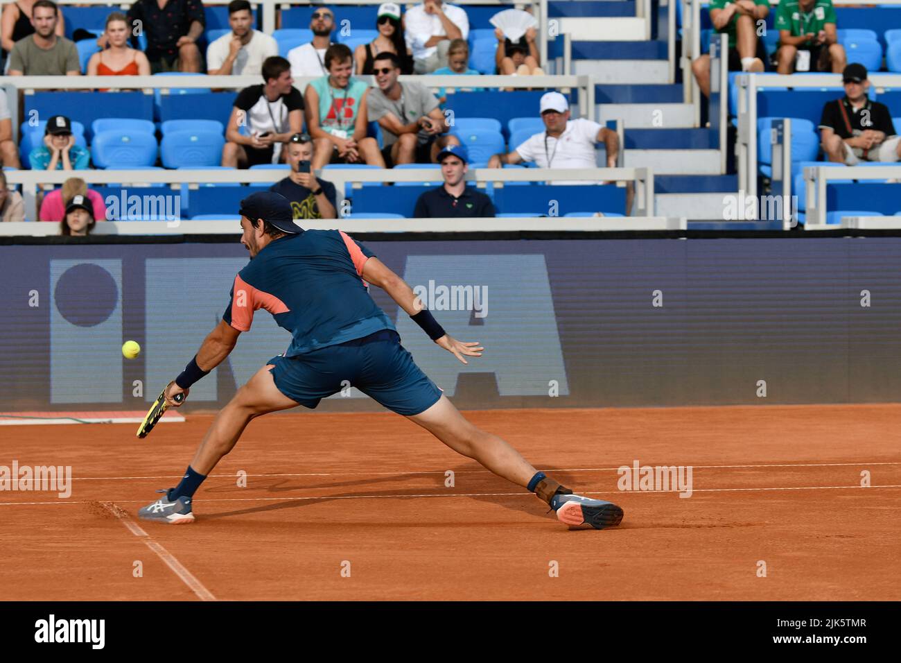 Umago, Umago, Croazia, 30 luglio 2022, Giulio Zeppieri (IT) durante ATP Croazia Open Umago - Alcaraz vs Zeppieri - Tennis Internationals Foto Stock