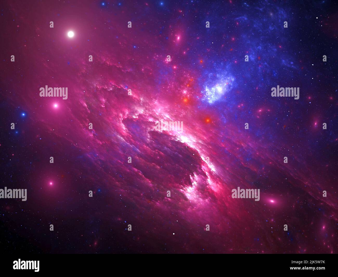 Spazio esterno gas Nebula - Flame Fractal Art Foto Stock