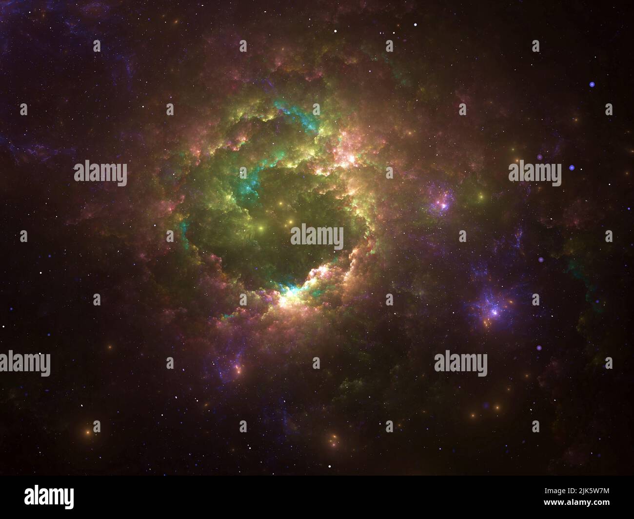 Spazio esterno gas Nebula - Flame Fractal Art Foto Stock