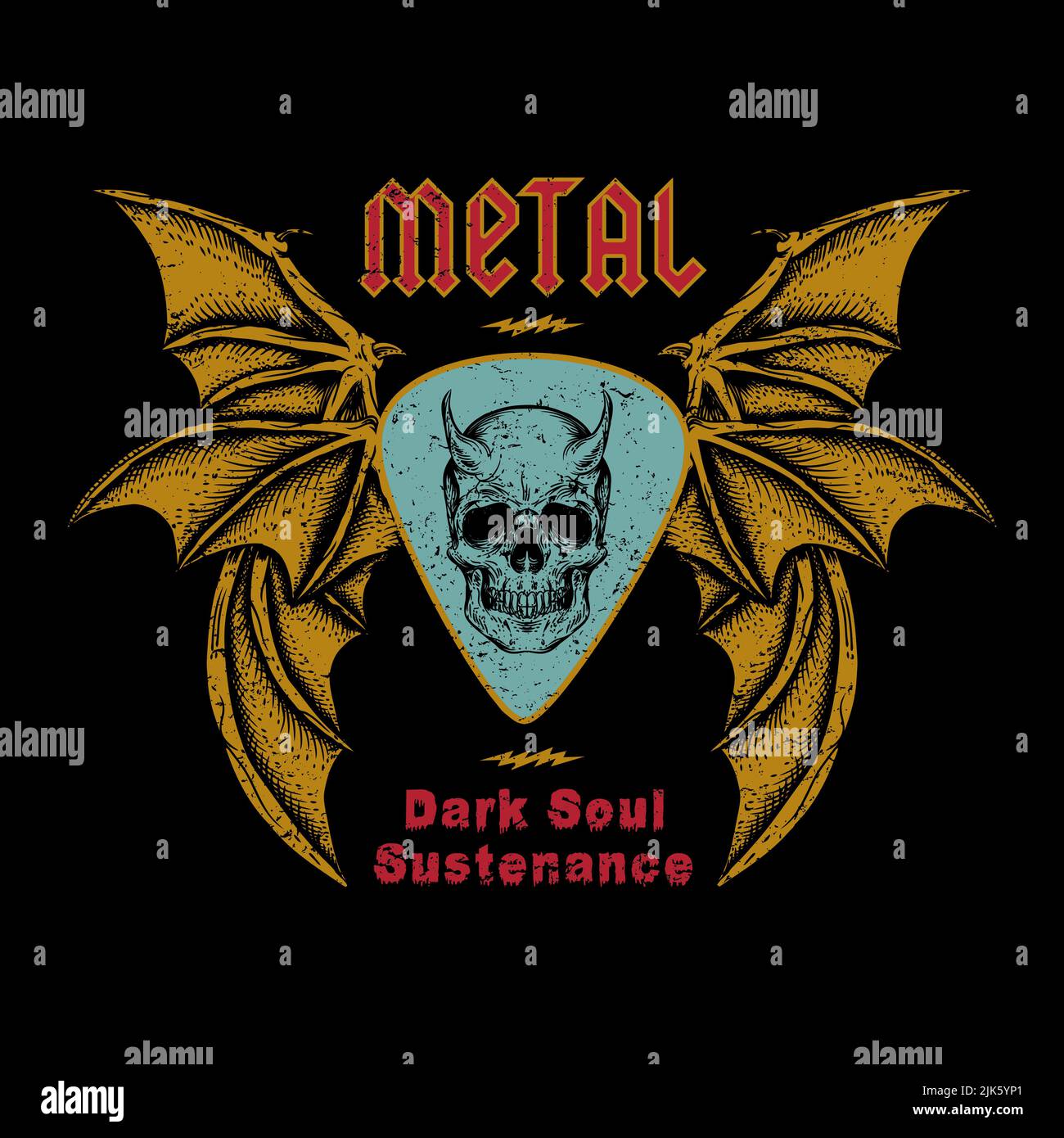 Metal - Dark Soul sustenance - Rock Music Graphic Foto Stock