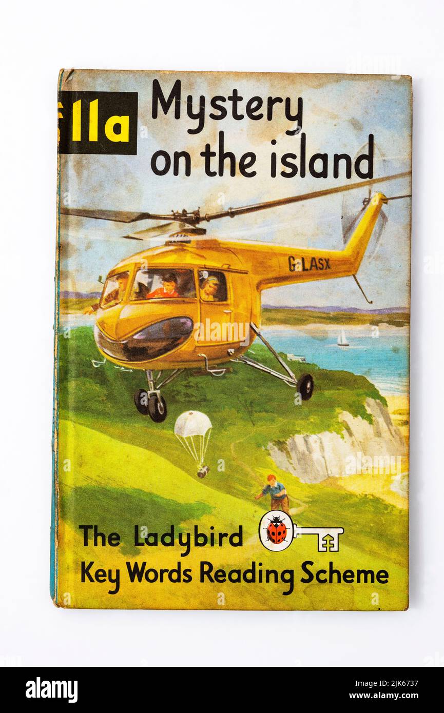 Mistero sull'isola il Ladybird chiave parole lettura schema Foto Stock