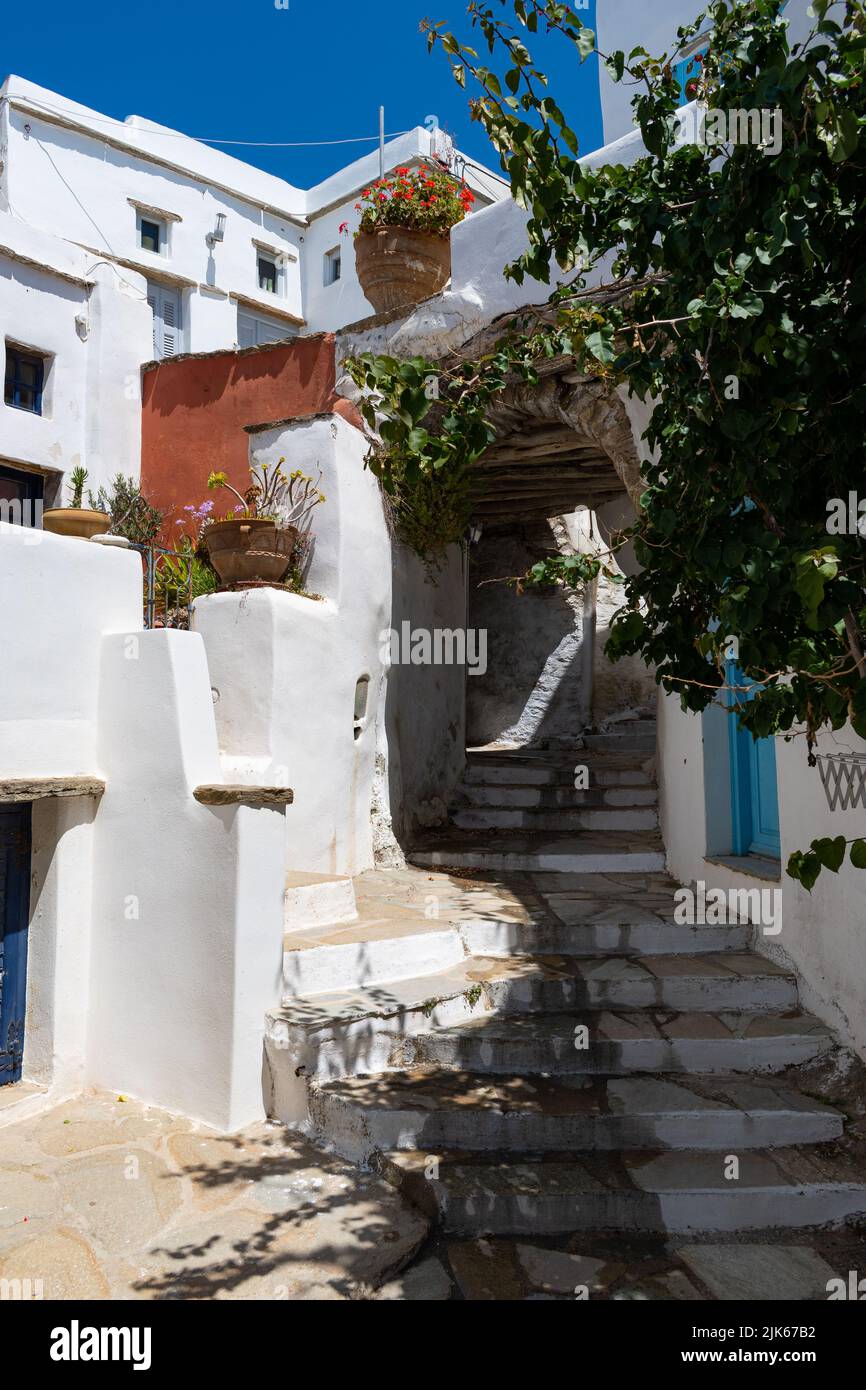 Triantaros villaggio nell'isola di Tinos, Grecia Foto Stock