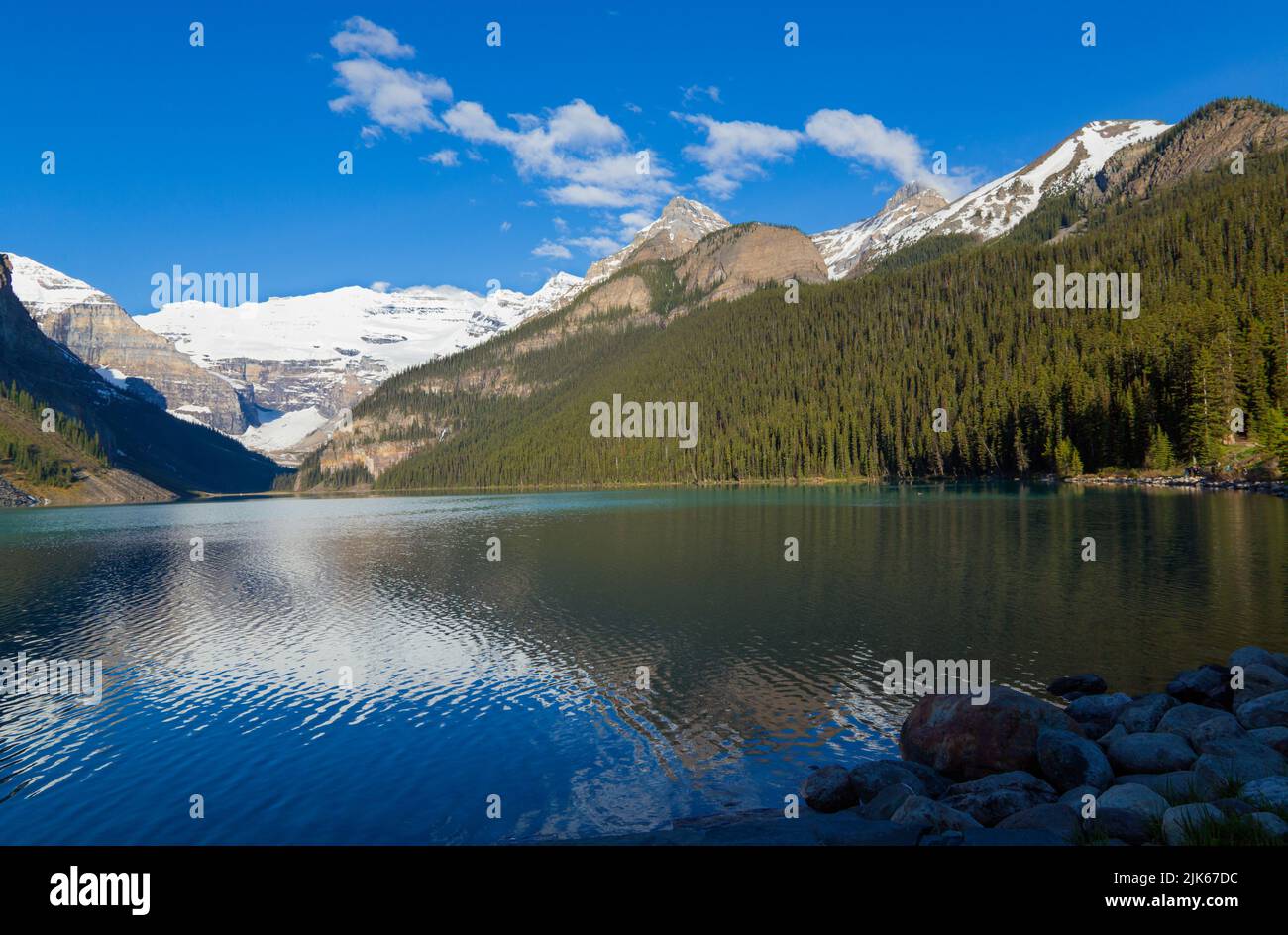 Il Lago Louise, il Parco Nazionale di Banff, Canada Foto Stock