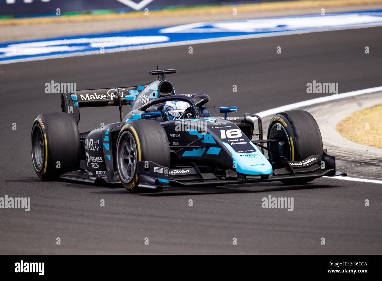 16 NISSANY Roy (isr), DAMS, Dallara F2, in azione durante il round 10th del Campionato FIA di Formula 2 2022, dal 28 al 31 luglio 2022 sull'Hungaroring, a Mogyorod, Ungheria - Foto: Joao Filipe / DPPI/DPPI/LiveMedia Foto Stock