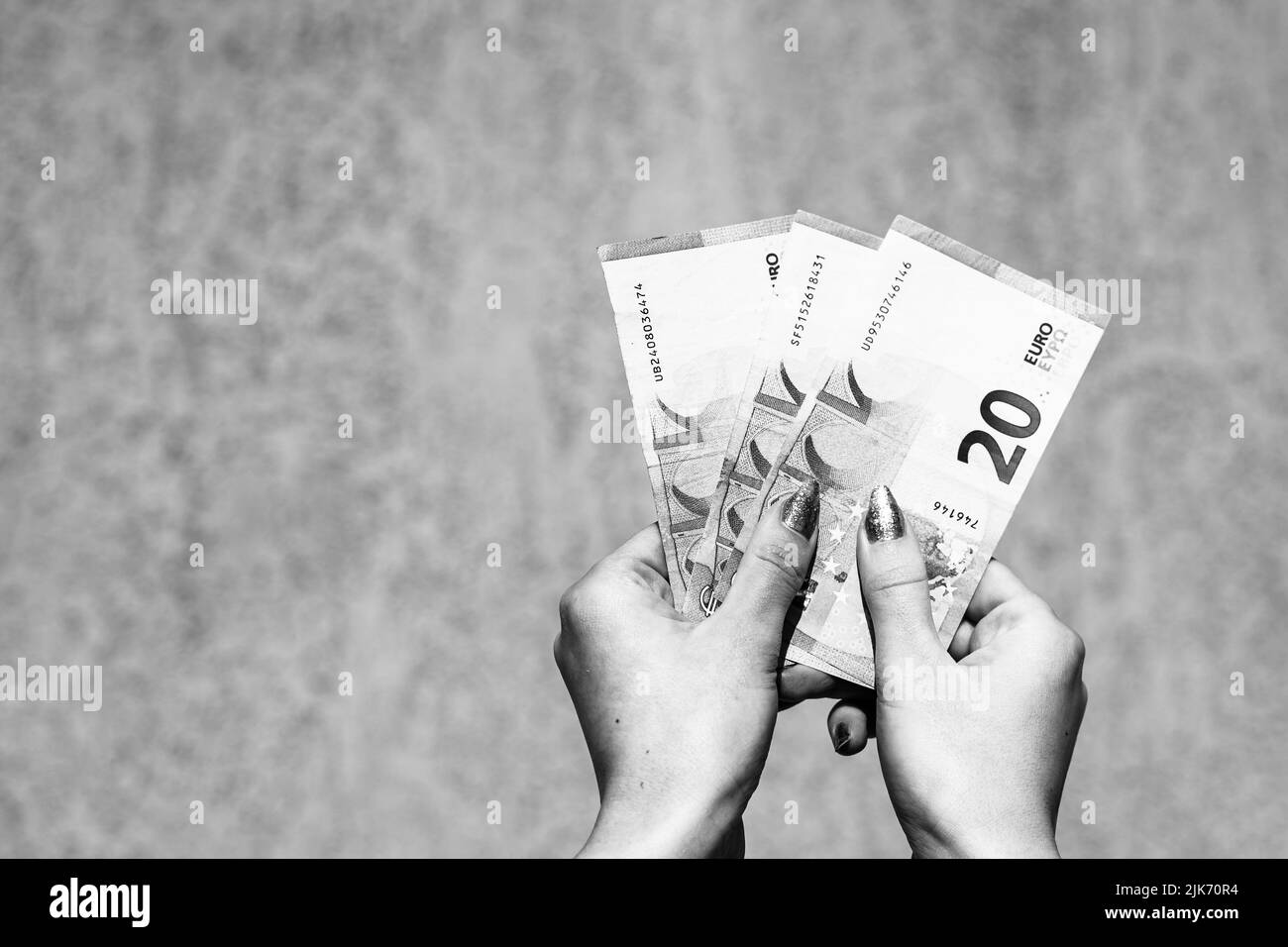 Euro di denaro dell'Unione europea. EURO moneta valuta europea Foto Stock