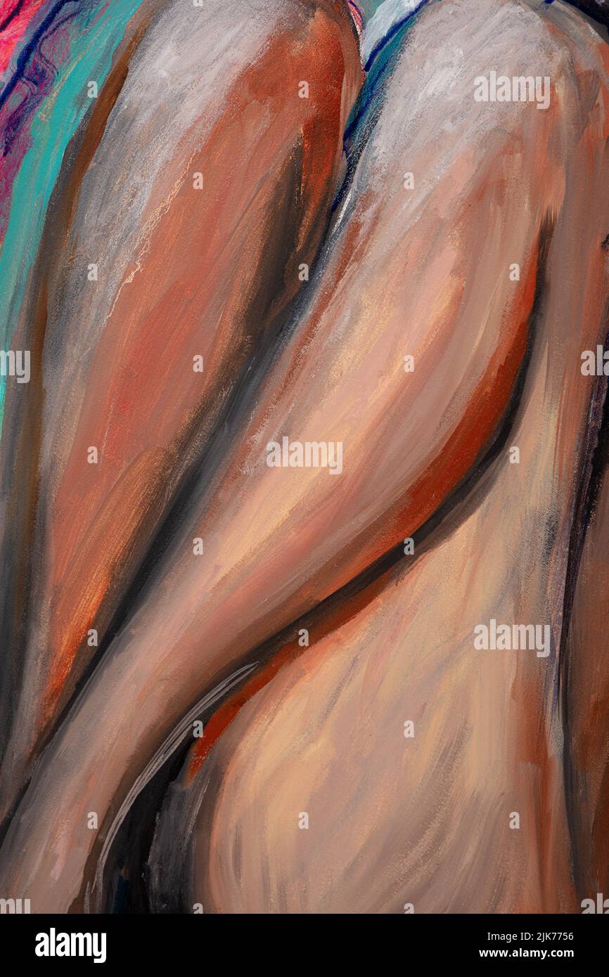 Immagine creativa con una parte del corpo sullo sfondo. Foto Stock