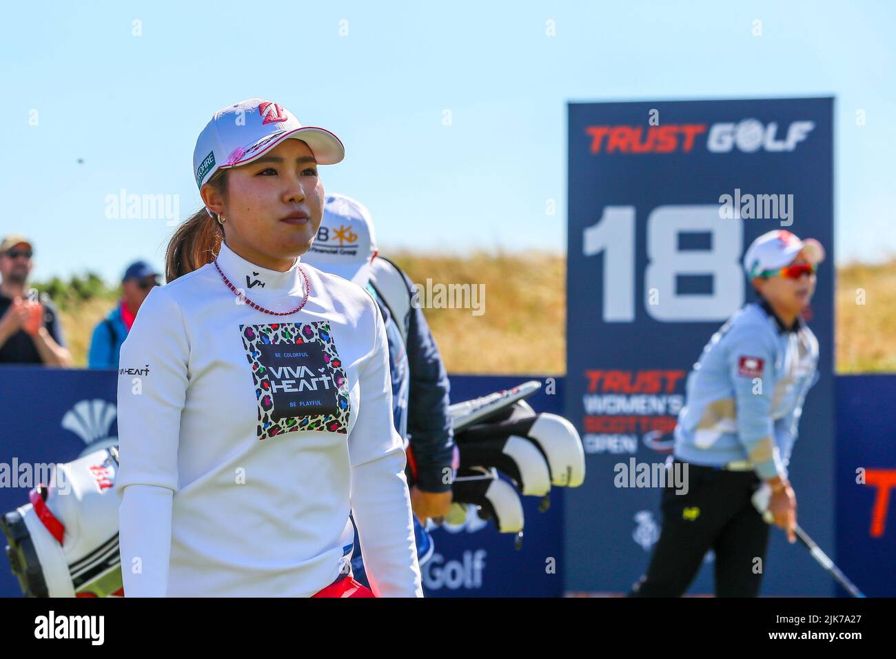 Dundonald Links, Irvine, Regno Unito. 31st luglio 2022. AYAKA FURUE dal Giappone vince il Women's Scottish Open giocato sul Dundonald Links Golf Course, Irvine, Ayrshire, Scozia, Regno Unito. AYAKA FURUE ha segnato 69, 68, 68 e un nuovo record di corso con un ultimo round di 62, dando un totale per i quattro round di 267. Ayaka vince $300.000 in premio in denaro. Credit: Findlay/Alamy Live News Foto Stock