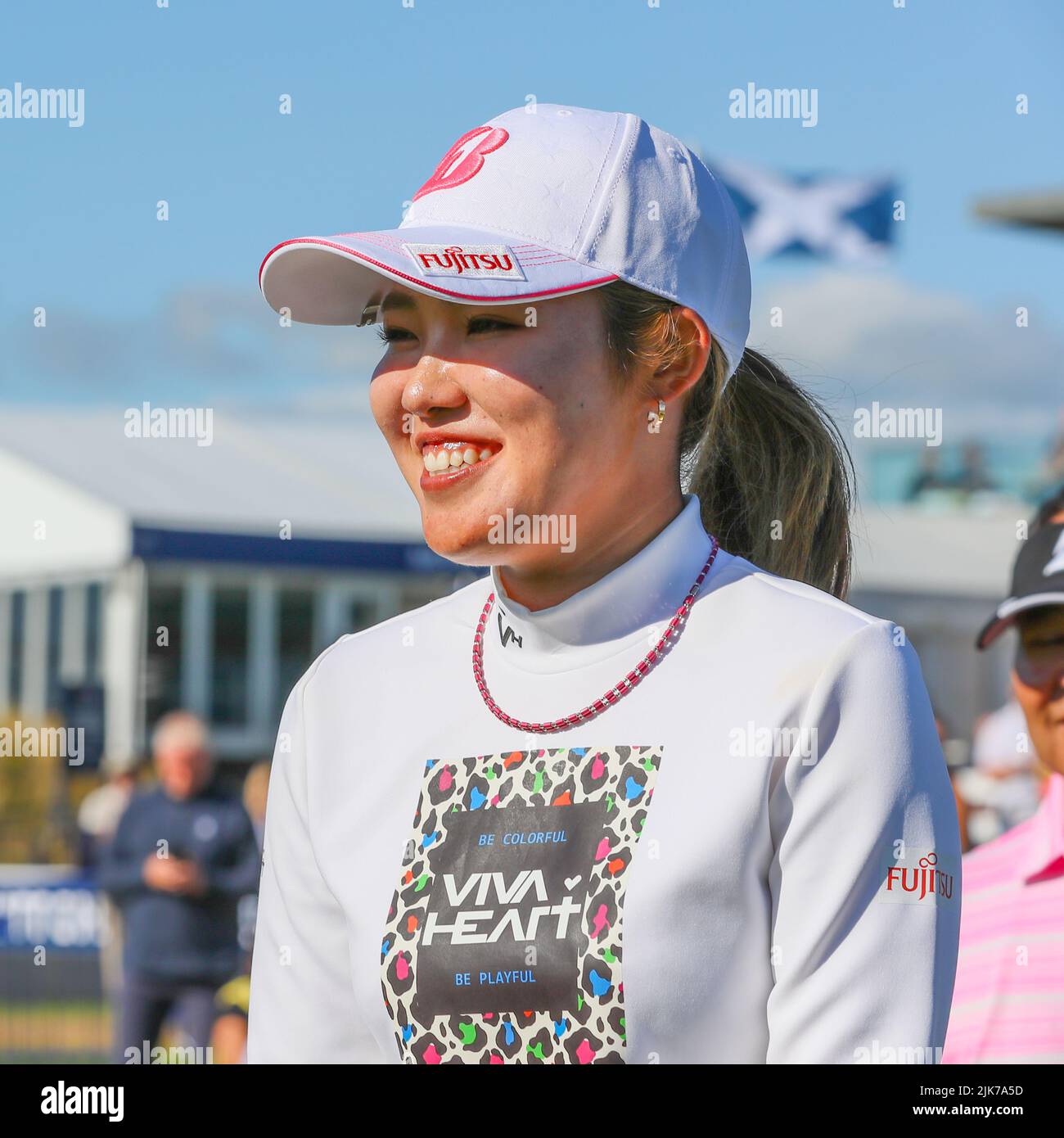 Dundonald Links, Irvine, Regno Unito. 31st luglio 2022. AYAKA FURUE dal Giappone vince il Women's Scottish Open giocato sul Dundonald Links Golf Course, Irvine, Ayrshire, Scozia, Regno Unito. AYAKA FURUE ha segnato 69, 68, 68 e un nuovo record di corso con un ultimo round di 62, dando un totale per i quattro round di 267. Ayaka vince $300.000 in premio in denaro. Credit: Findlay/Alamy Live News Foto Stock