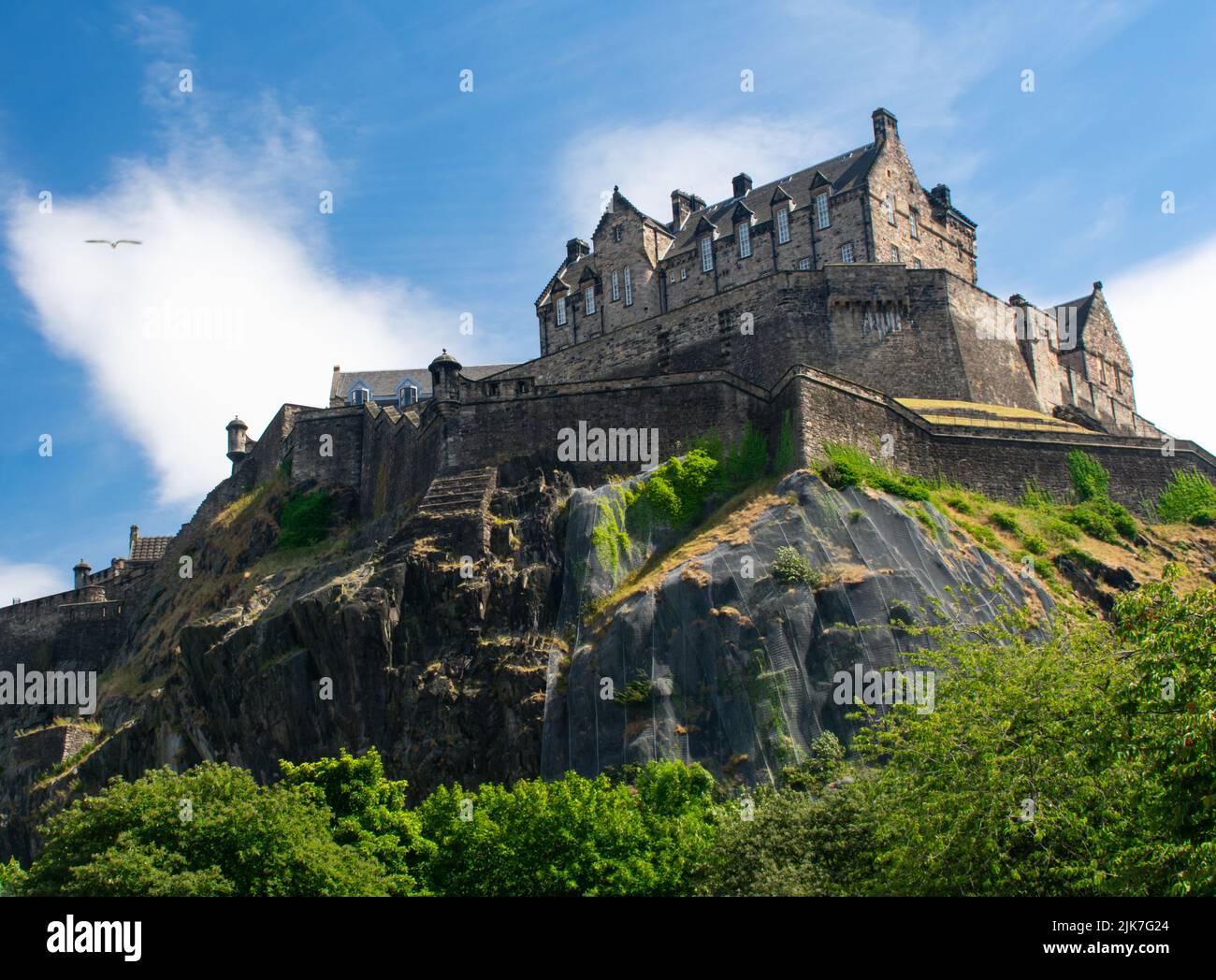 Castello di Edimburgo durante l'estate, Scozia Foto Stock