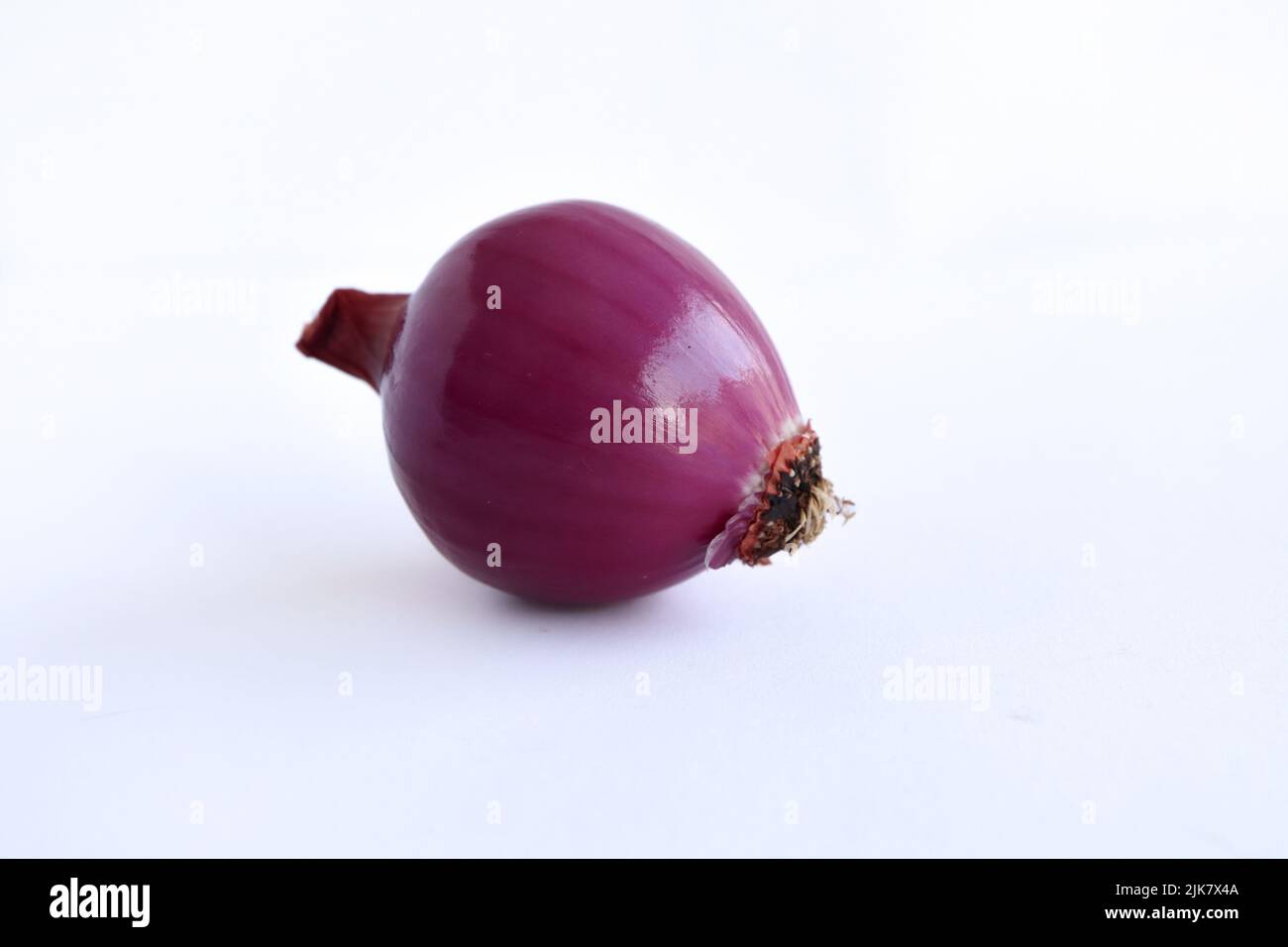 Cipolla rossa su uno sfondo bianco Foto Stock