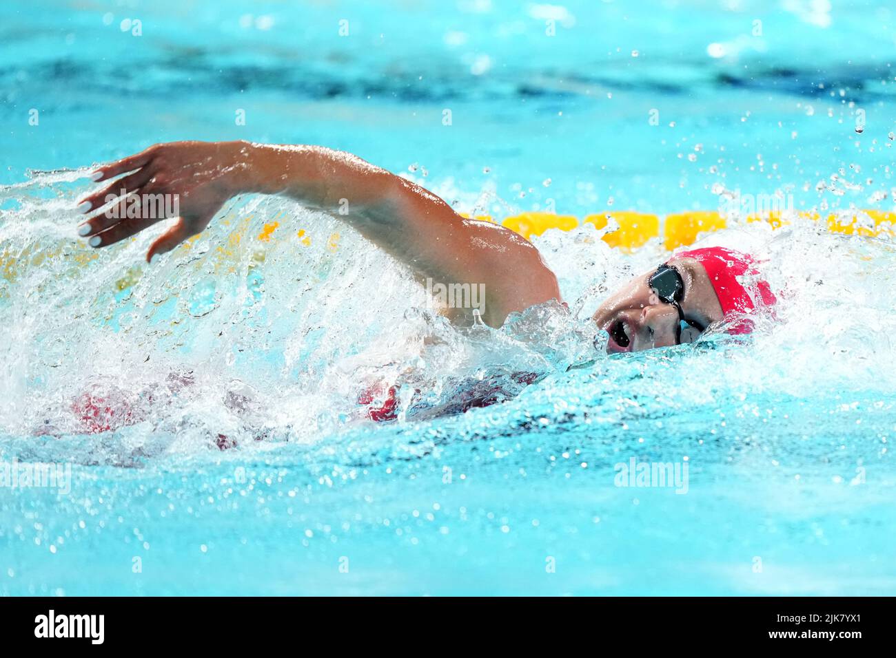 Il legno di Abbie in azione in Inghilterra durante la finale Freestyle Relay delle Donne 4 x 200m al Sandwell Aquatics Center il terzo giorno dei Giochi del Commonwealth 2022 a Birmingham. Data foto: Domenica 31 luglio 2022. Foto Stock
