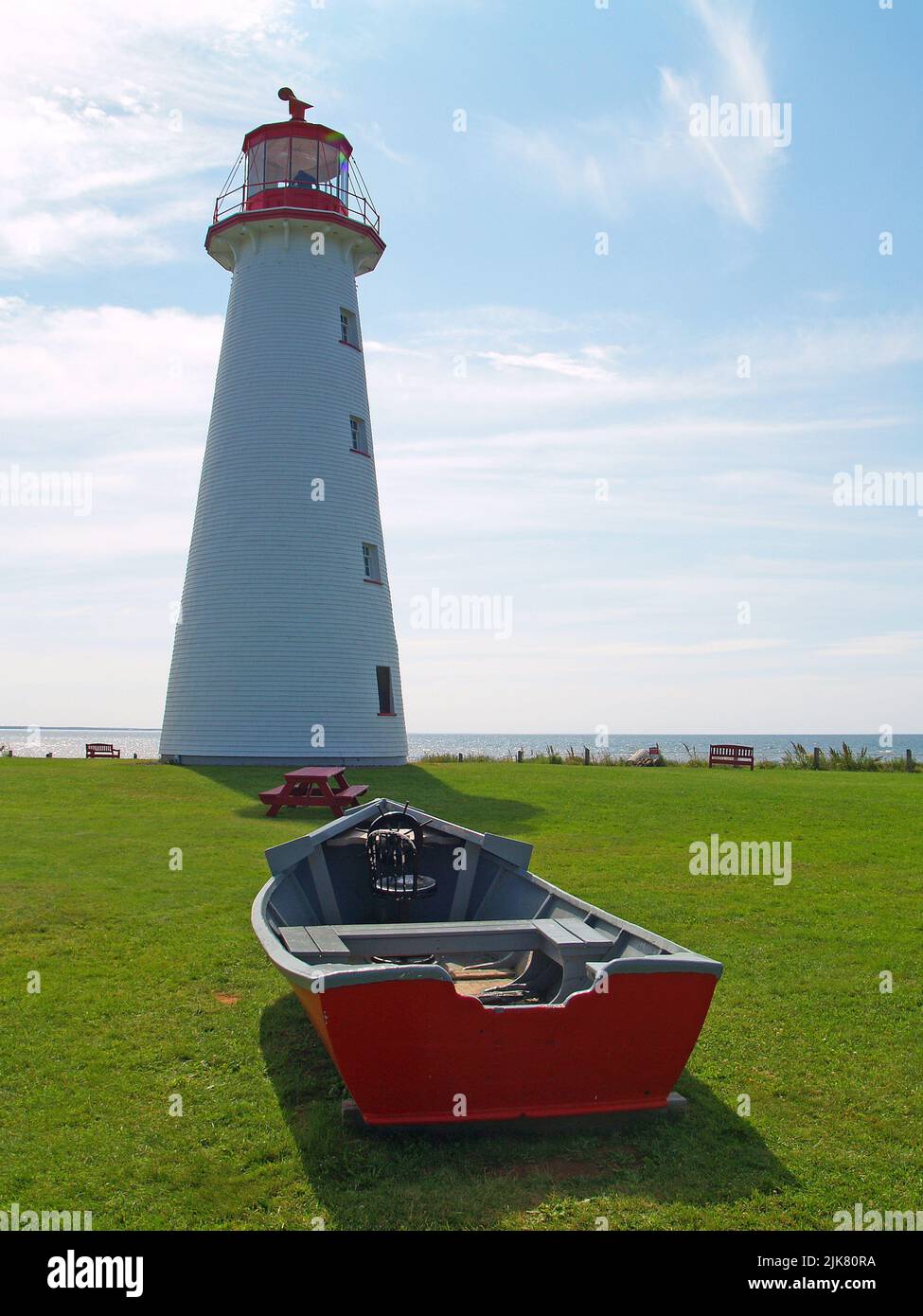 Faro di prim Point, PEI Foto Stock