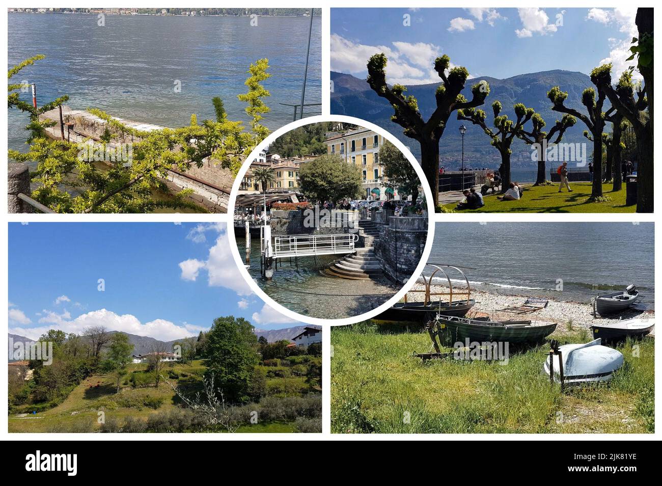 Lago di Como, Bellagio, Italia. Affascinante scenario della città costiera nella famosa e popolare località estiva di lusso - il lago di Como. Foto Stock